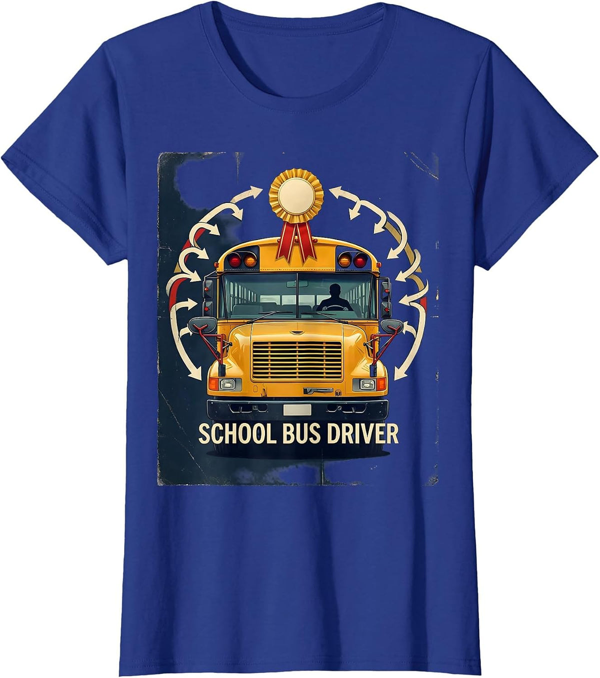 Women's Vintage School Bus Driver Funny Transportation Squad T-Shirt - Royal Blue