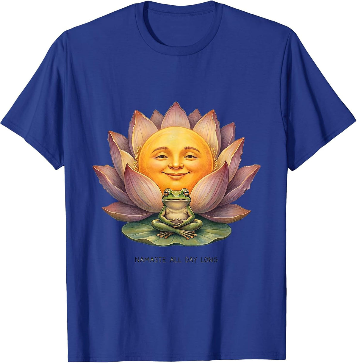 Men's Namaste All Day Long Hippie Spiritual Design T-Shirt - Royal Blue