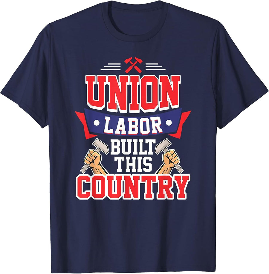 Pro Union Labor Union Laborer T Shirt T-Shirt - Navy Blue