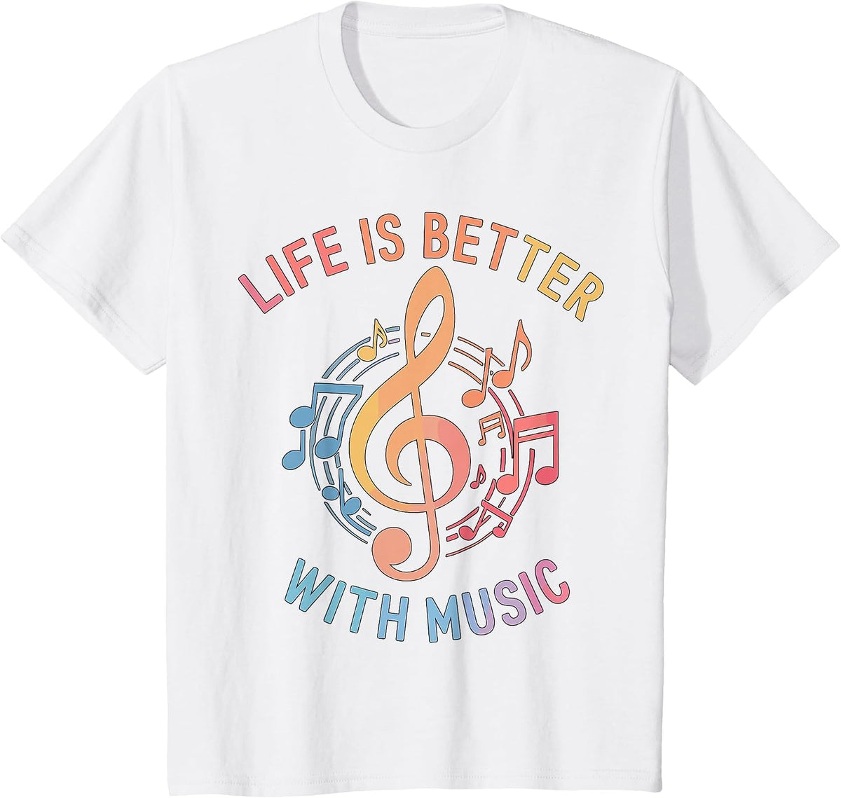 Life is Better with Music T-Shirt - White