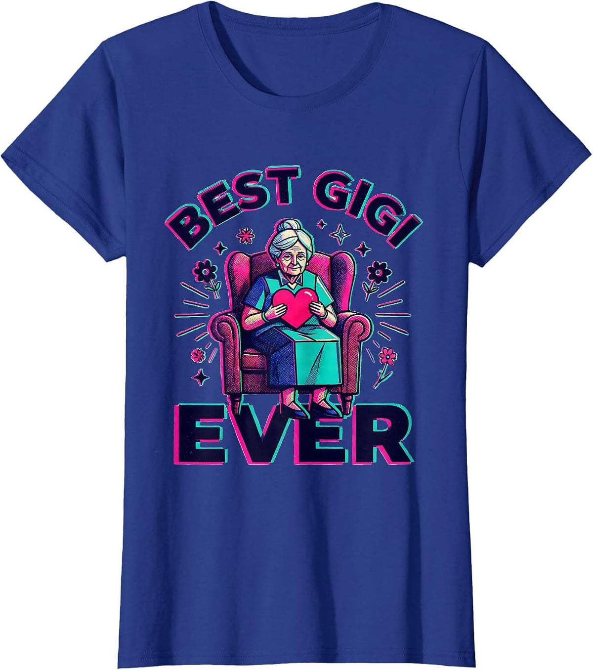 Women's Best Gigi Ever Proud Grandparent Design T-Shirt - Royal Blue