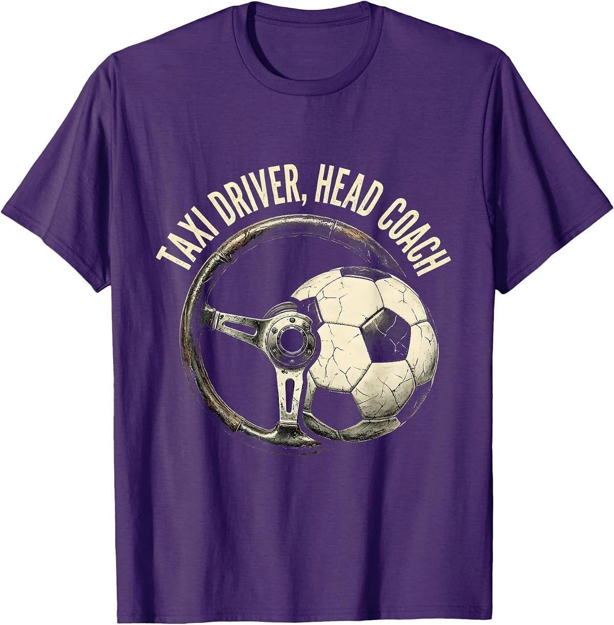 Soccer Dad Taxi Driver Head Coach Design T-Shirt - Purple