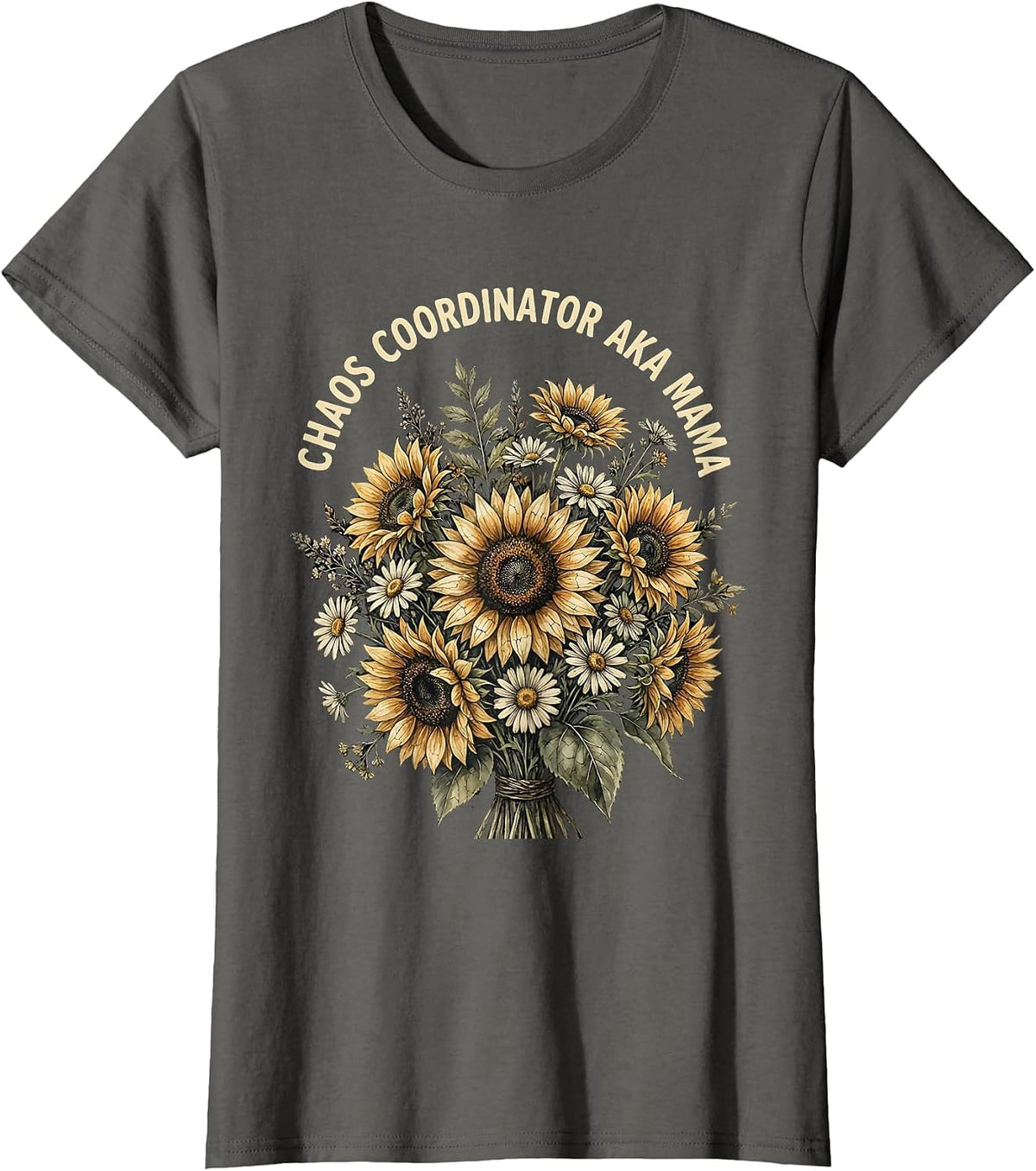 Women's Chaos Coordinator Aka Mama Funny Mom Design T-Shirt - Asphalt Grey