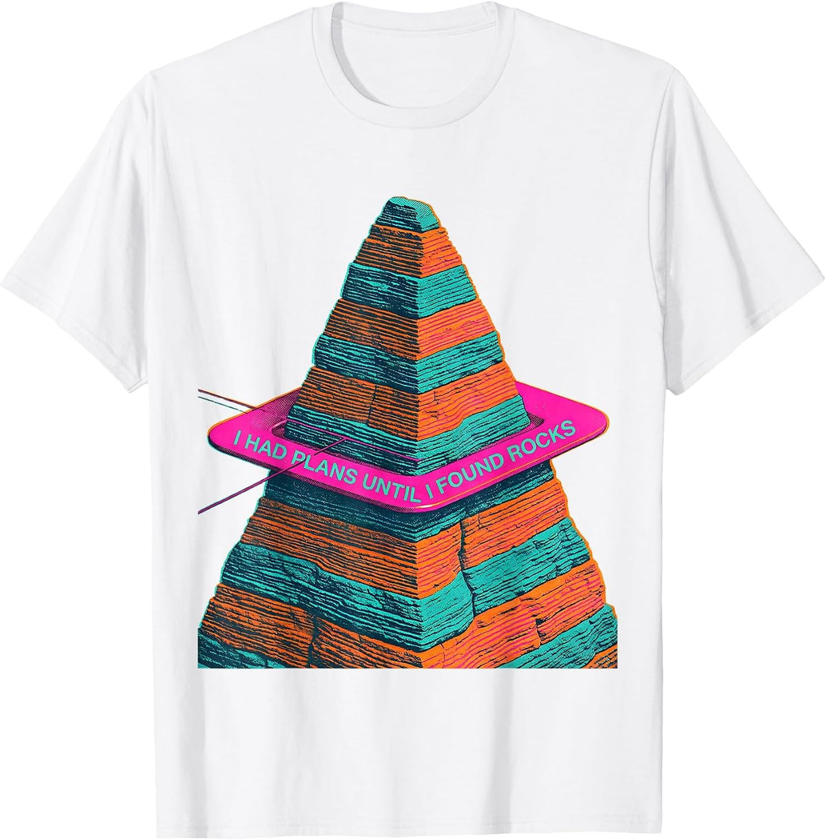 Men's I Had Plans Until I Found Rocks Funny Rock Collector Geology T-Shirt - White