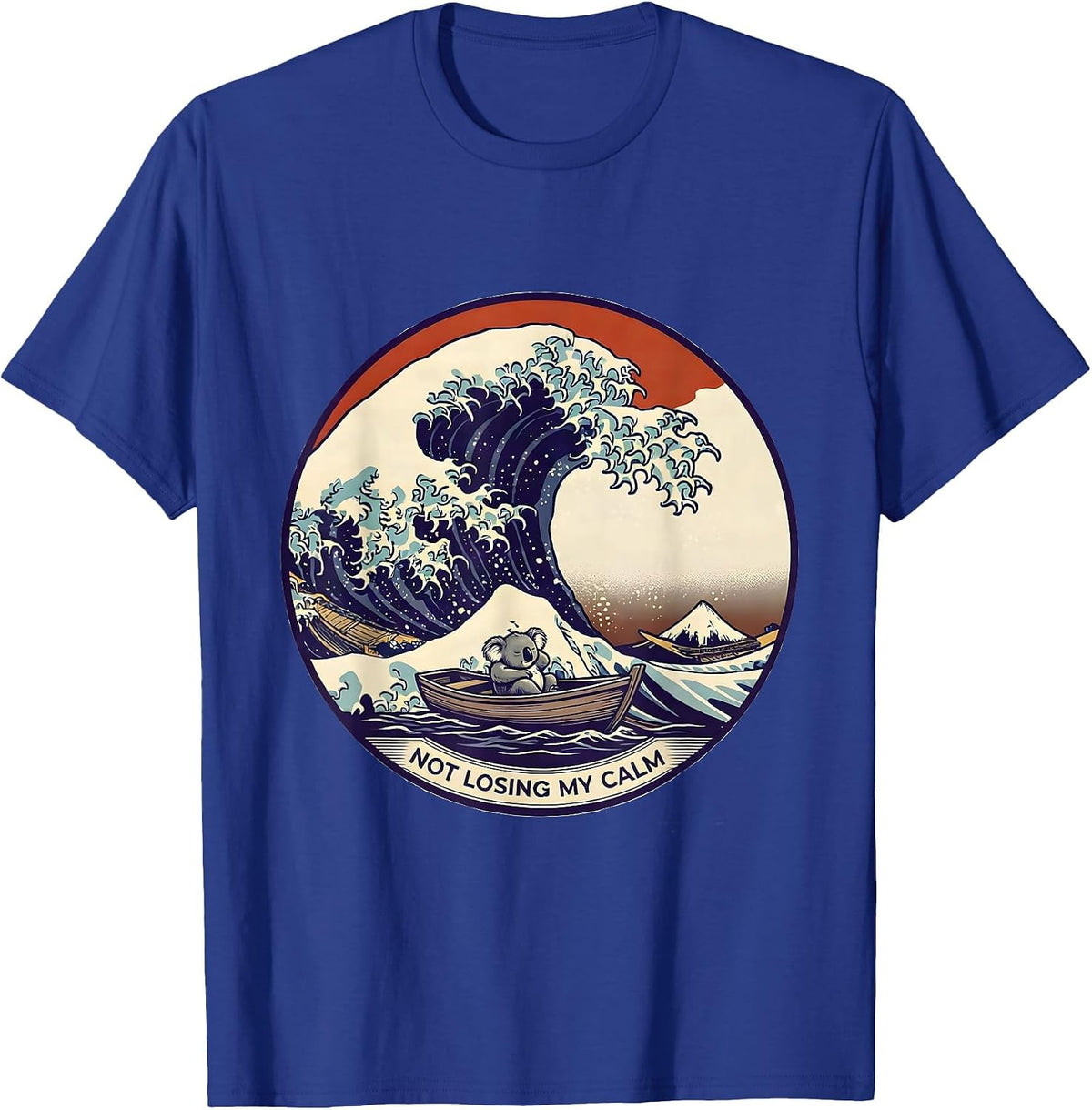 Men's Not Losing My Calm Funny Koala Japanese Wave Meme Animal T-Shirt - Royal Blue