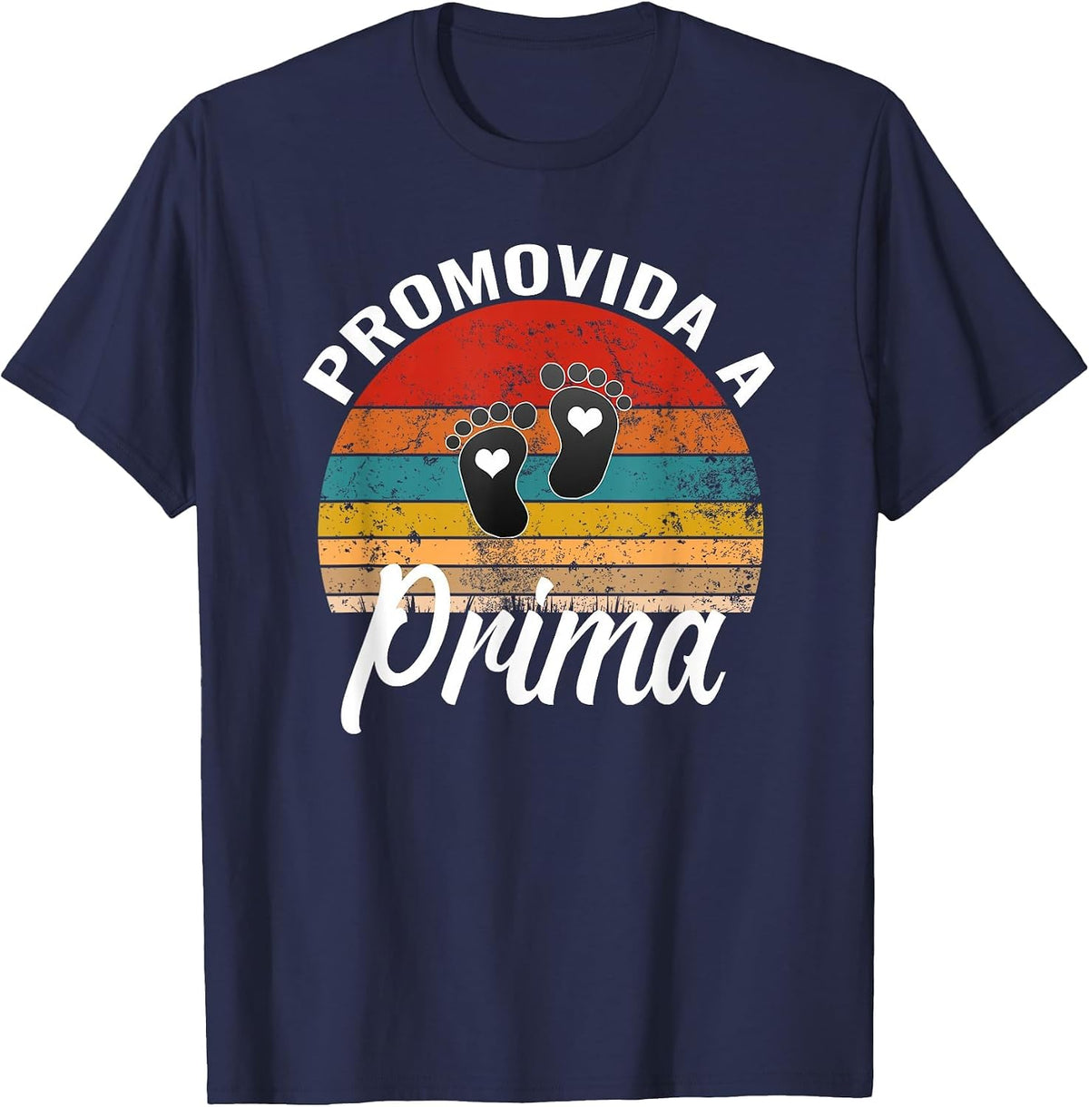 Promovida A Prima Spanish Pregnancy Announcement Cousin Girl T-Shirt - Navy Blue