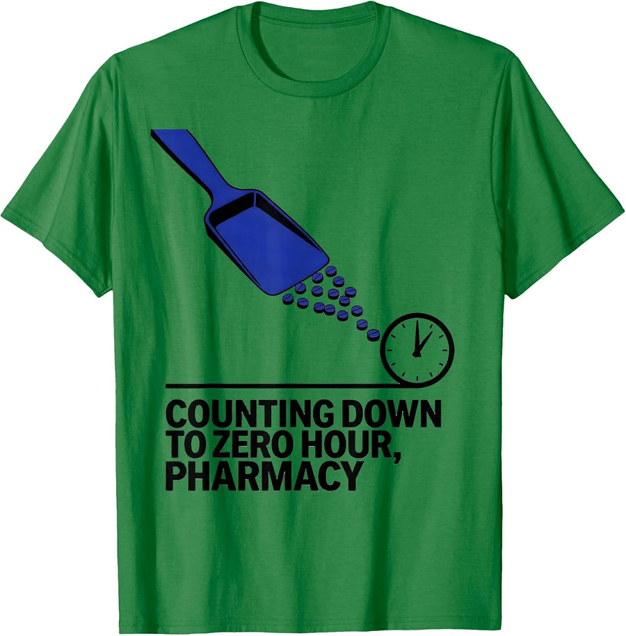 Men's Counting Down To Zero Hour Pharmacy Nurse New Year Shift T-Shirt - Kelly Green