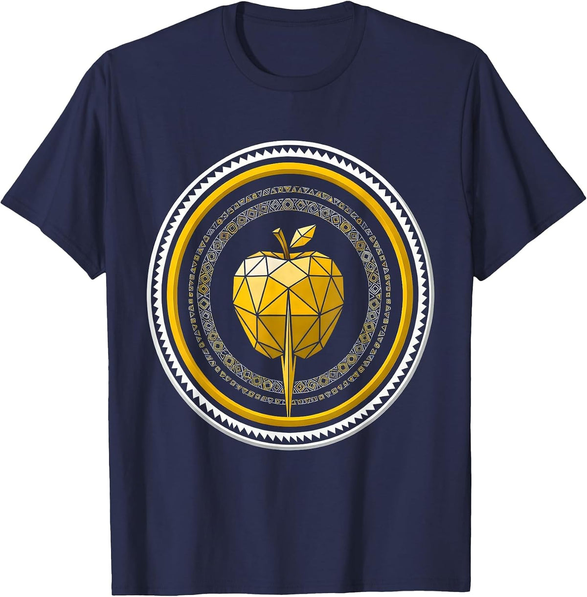 Newton's Apple Falling Math Equations Graphic T-Shirt - Navy Blue