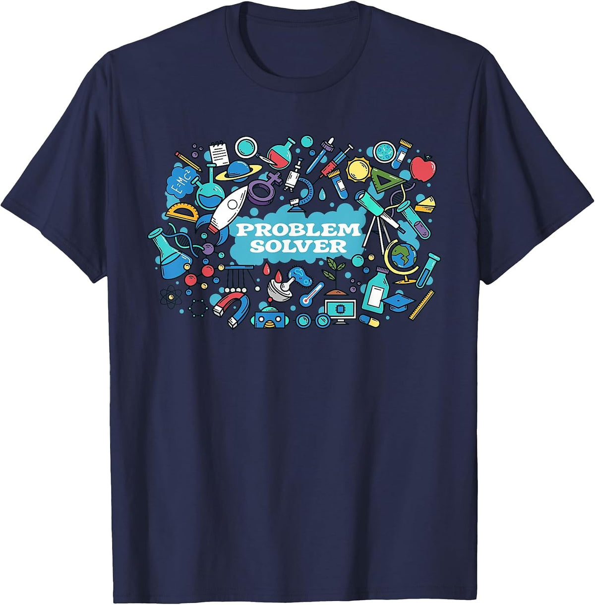 Problem Solver Troubleshooter Solution Finder Engineer T-Shirt - Navy Blue