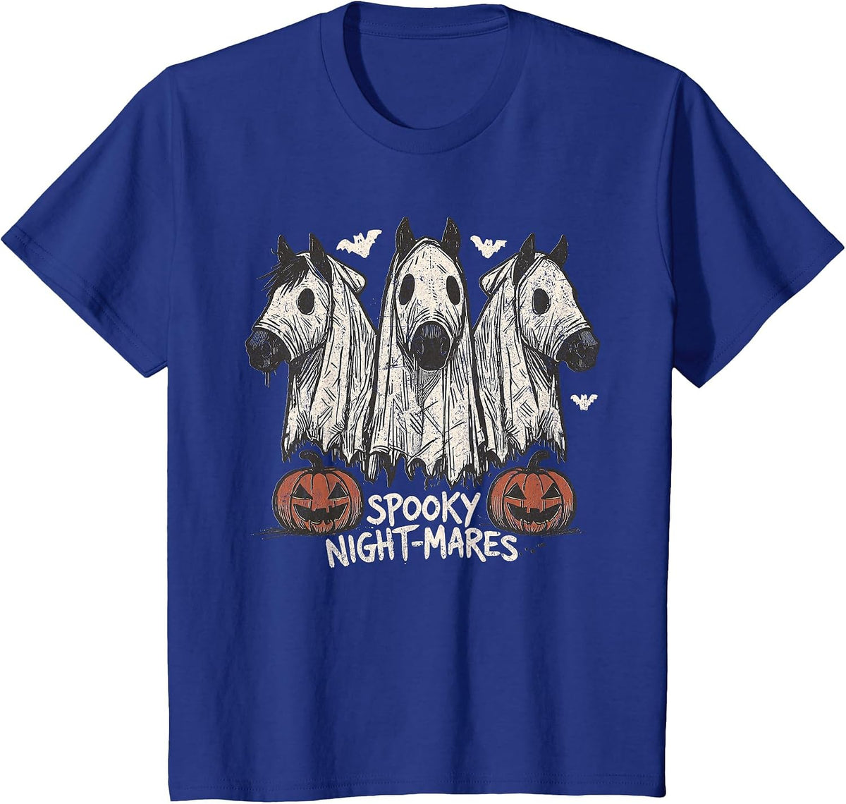 Spooky Night-Mares Halloween Horse Ghost Funny Spooky Season T-Shirt - Royal Blue
