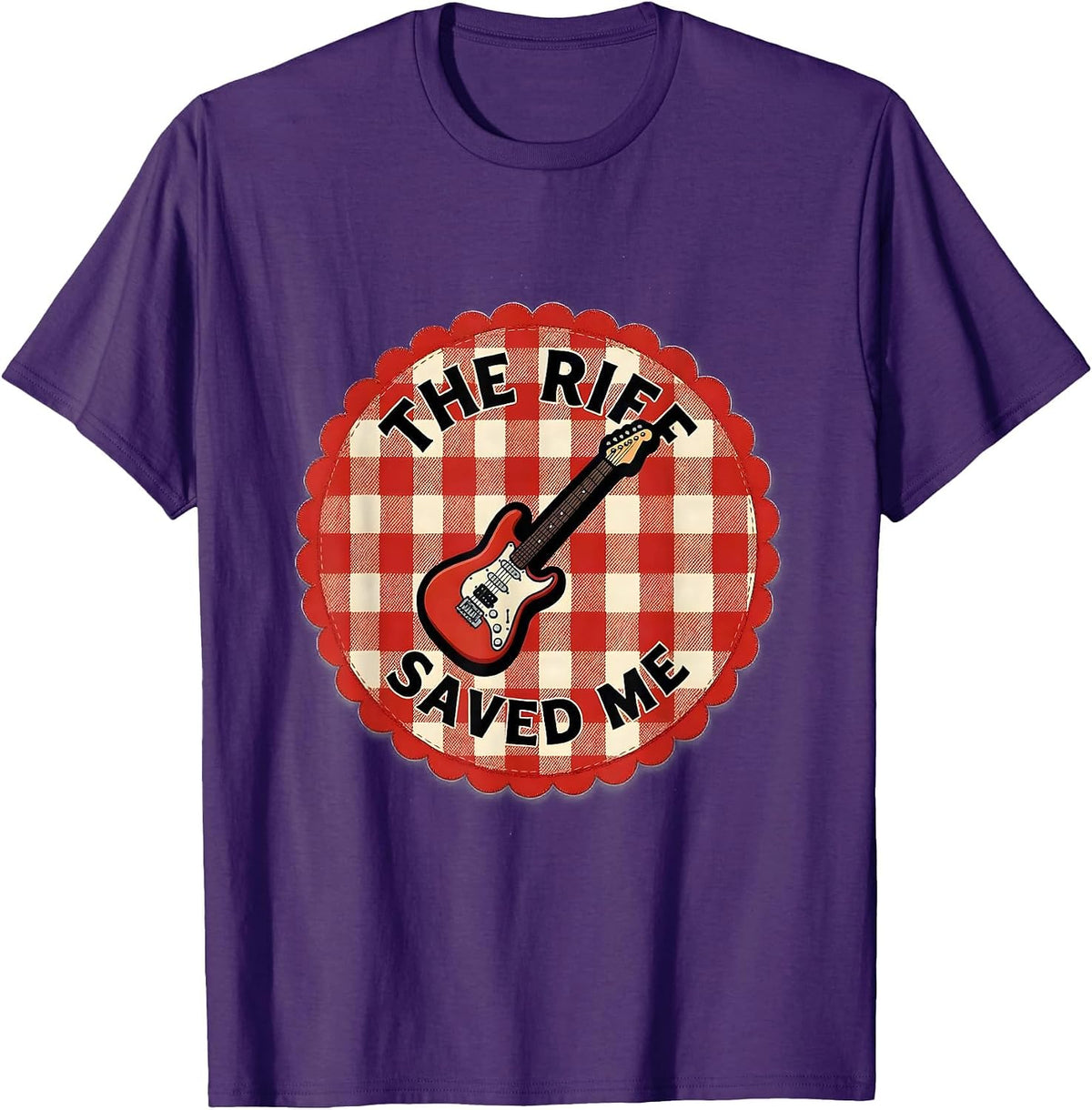 The Riff Saved Me Heavy Metal Guitar Design T-Shirt - Purple