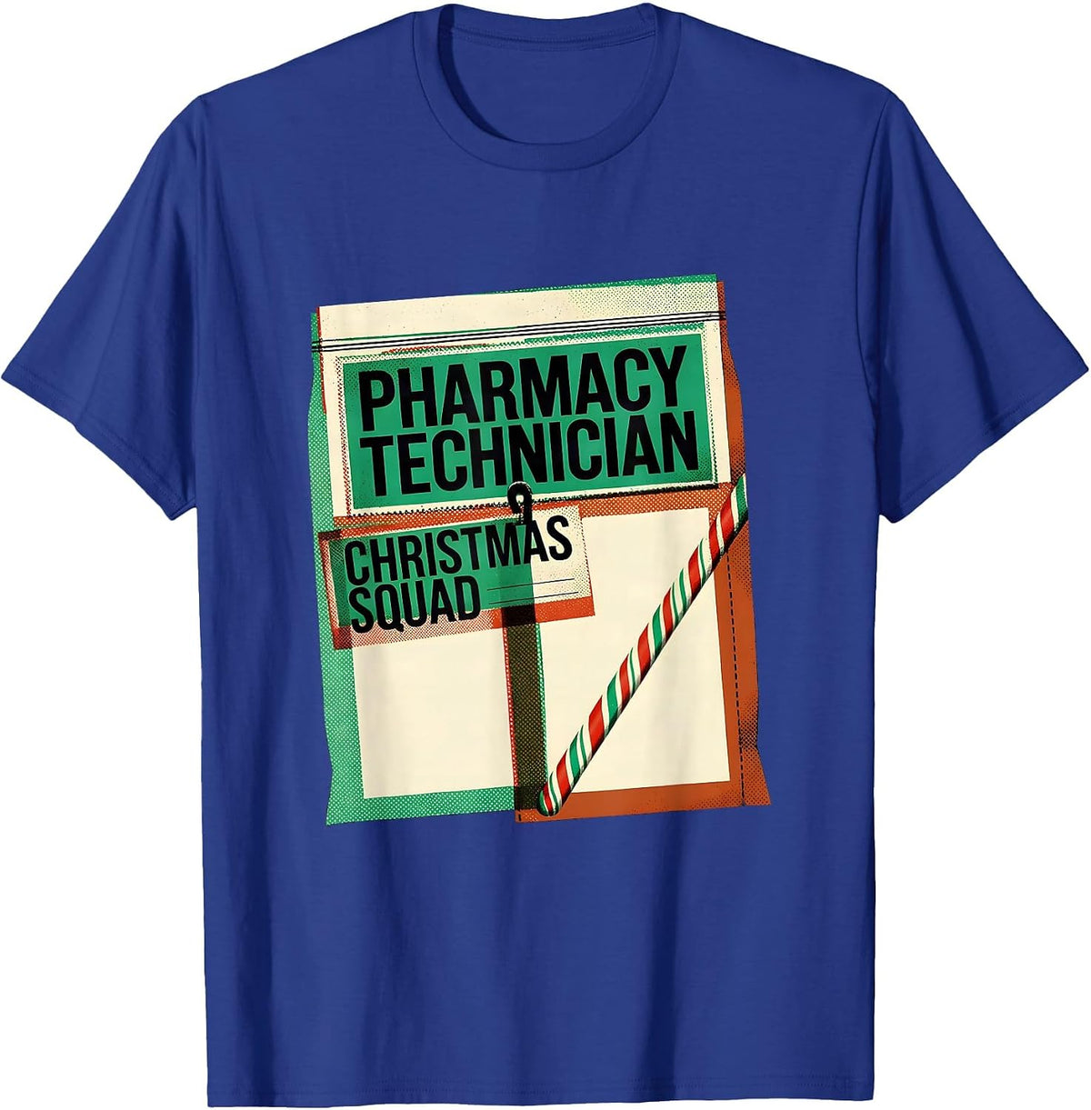 Men's Pharmacy Technician Christmas Squad Funny Matching Holiday T-Shirt - Royal Blue