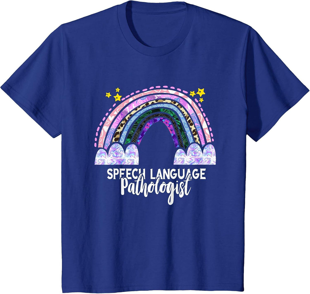 SLP Rainbow Speech Therapy Speech Language Pathologist T-Shirt - Royal Blue