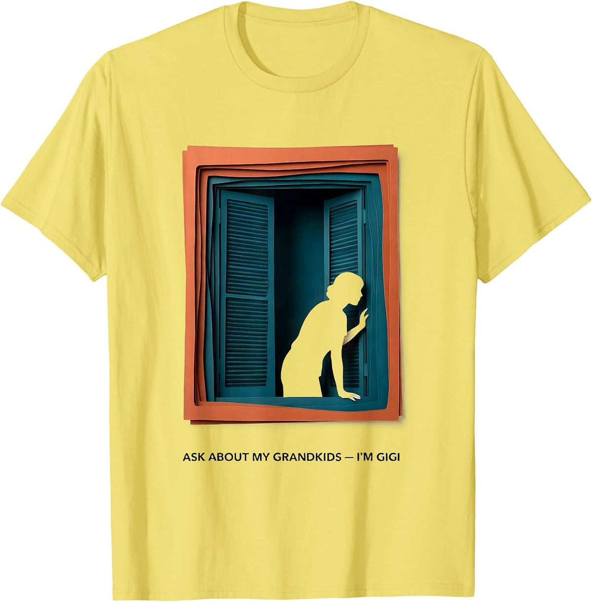 Men's Ask About My Grandkids I'm Gigi Funny Grandma Humor T-Shirt - Lemon Yellow