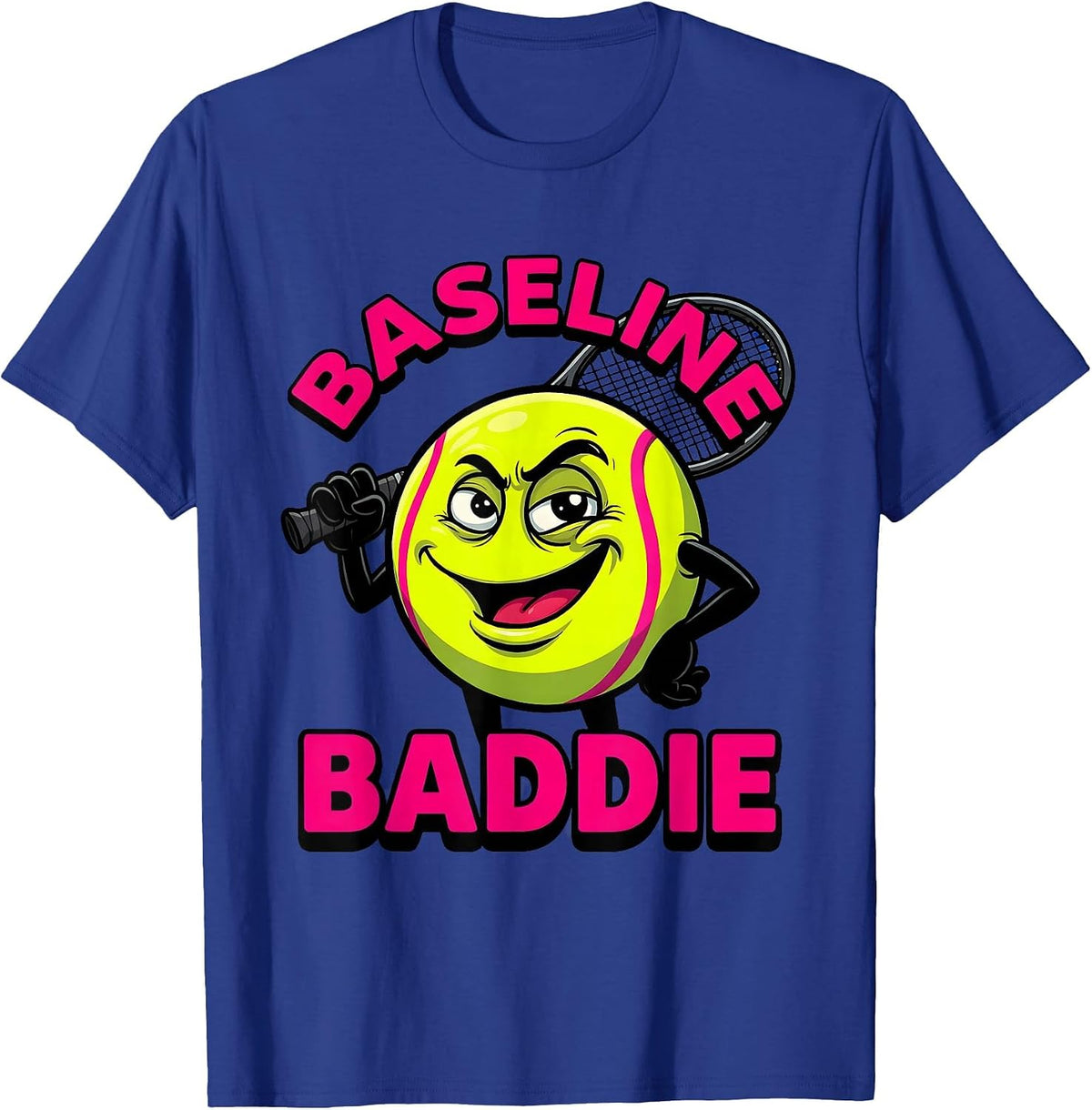 Baseline Baddie Tennis Graphic Design T-Shirt - Royal Blue