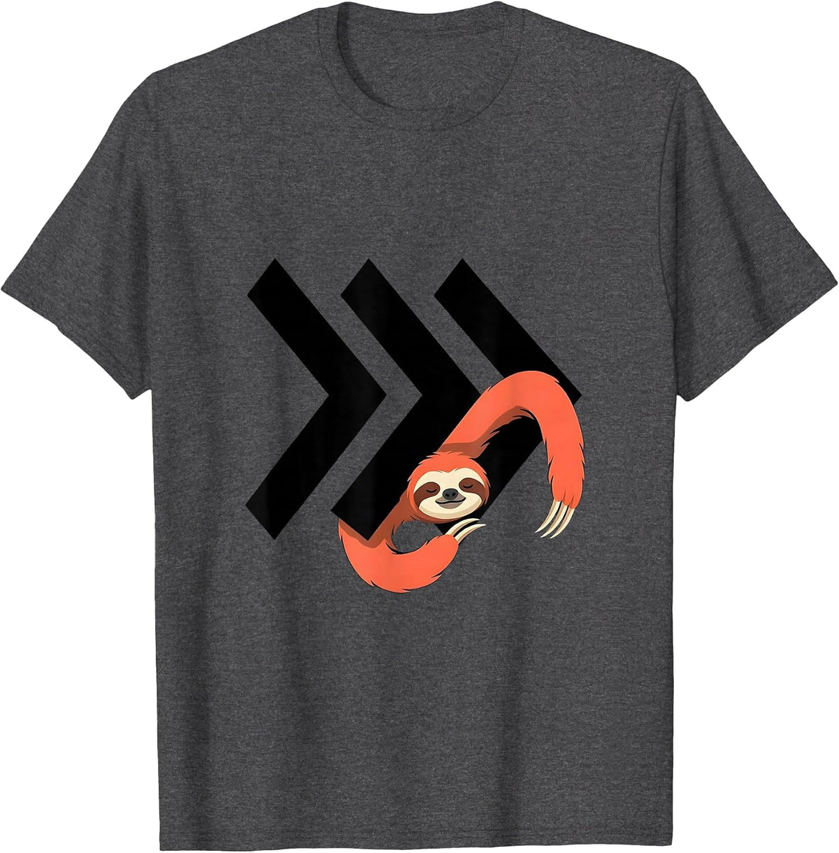 Men's Sloth Fast-Forward Chill Humor Animal Lover Gift T-Shirt - Dark Heather Grey