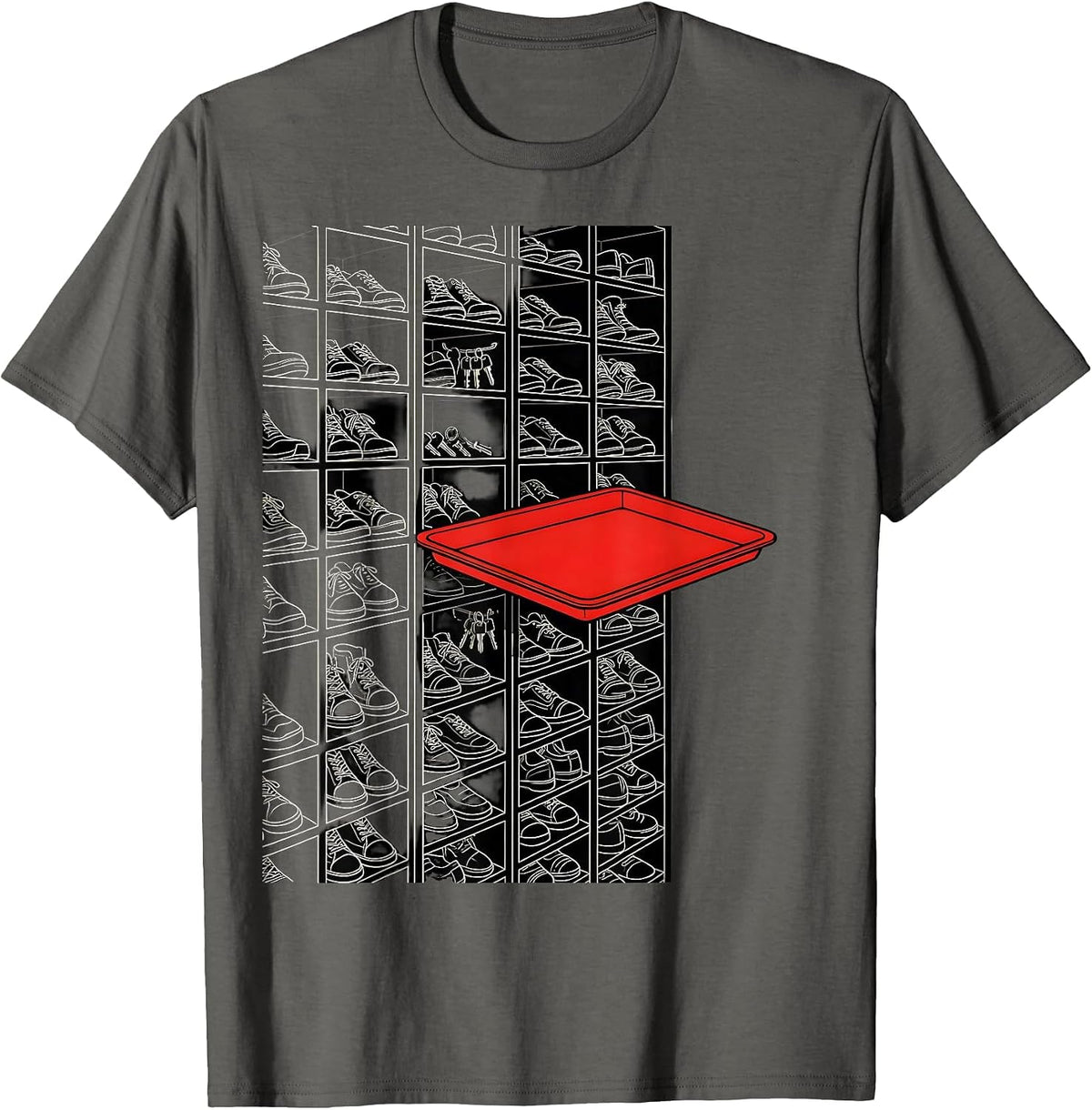 Men's Entryway Cubby Tower Chaos Coordinator Novelty Humor T-Shirt - Asphalt Grey