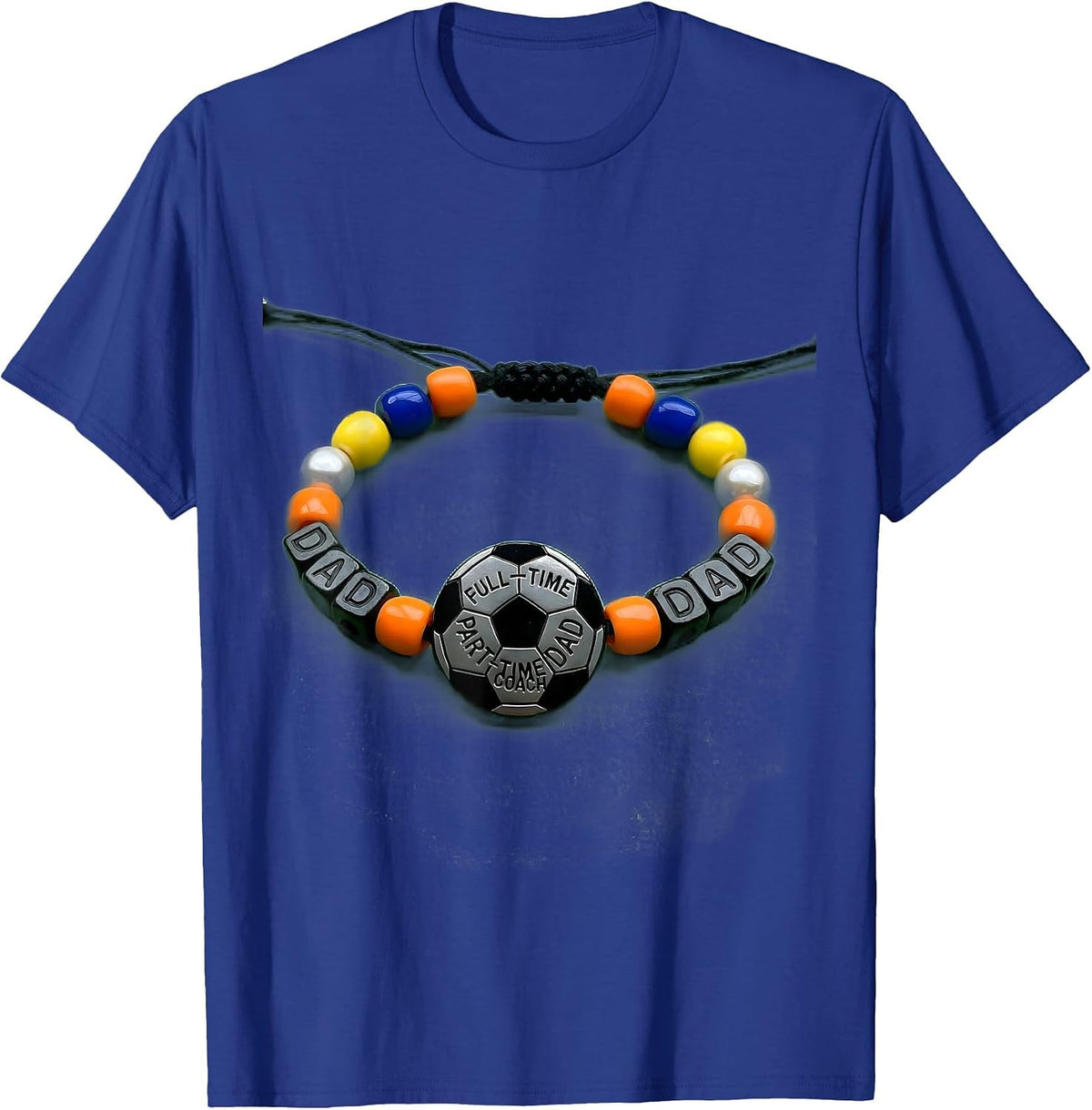Full-Time Dad Part-Time Coach Soccer Dad Design T-Shirt - Royal Blue