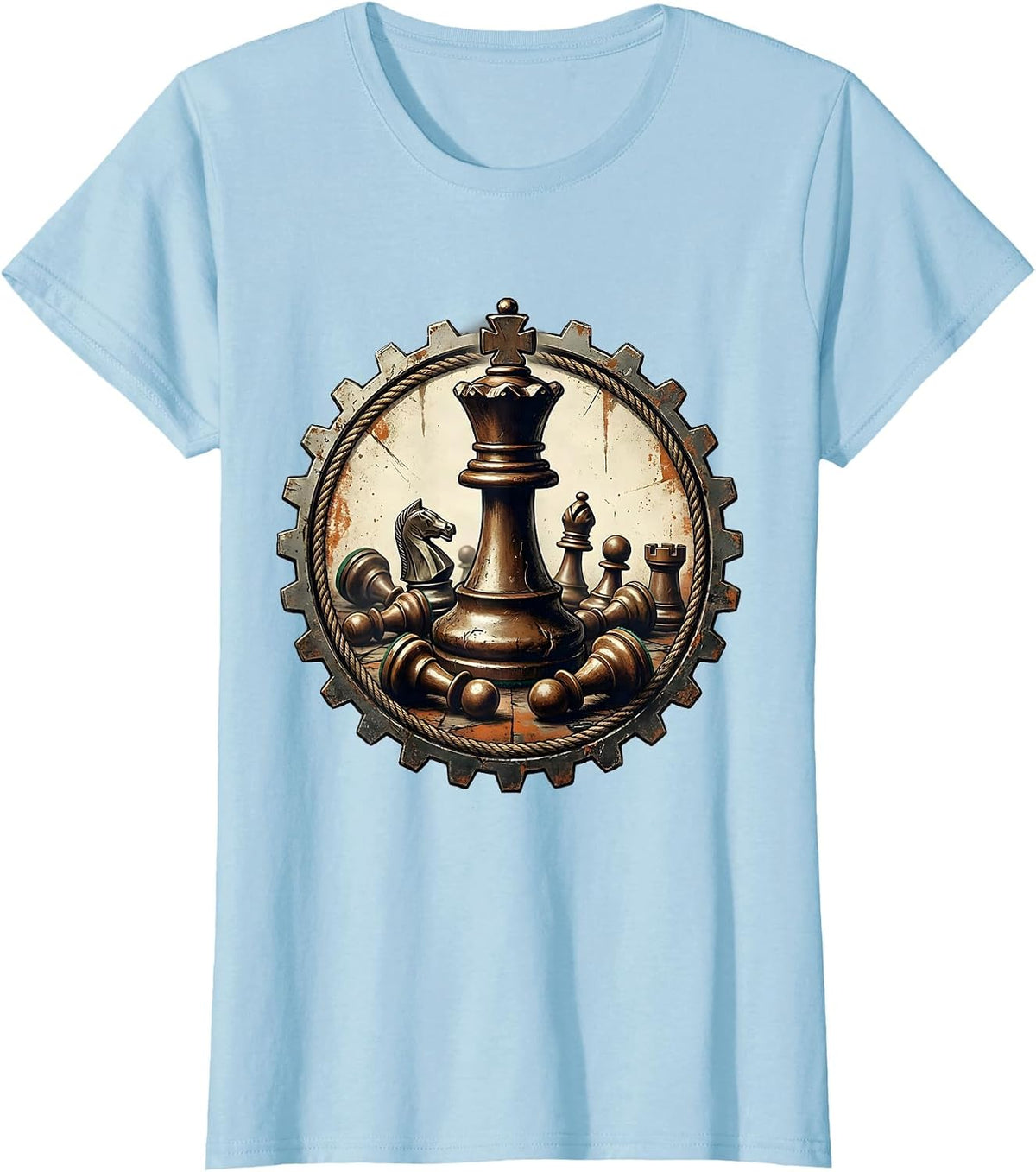 Women's Chaos Coordinator Chess King Graphic T-Shirt - Baby Blue