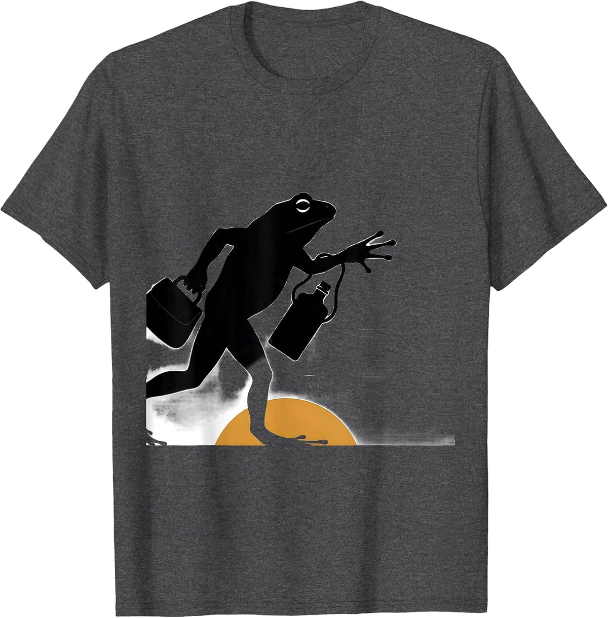 Frog Silhouette Minimalist Teacher Profession Humor T-Shirt - Dark Heather Grey