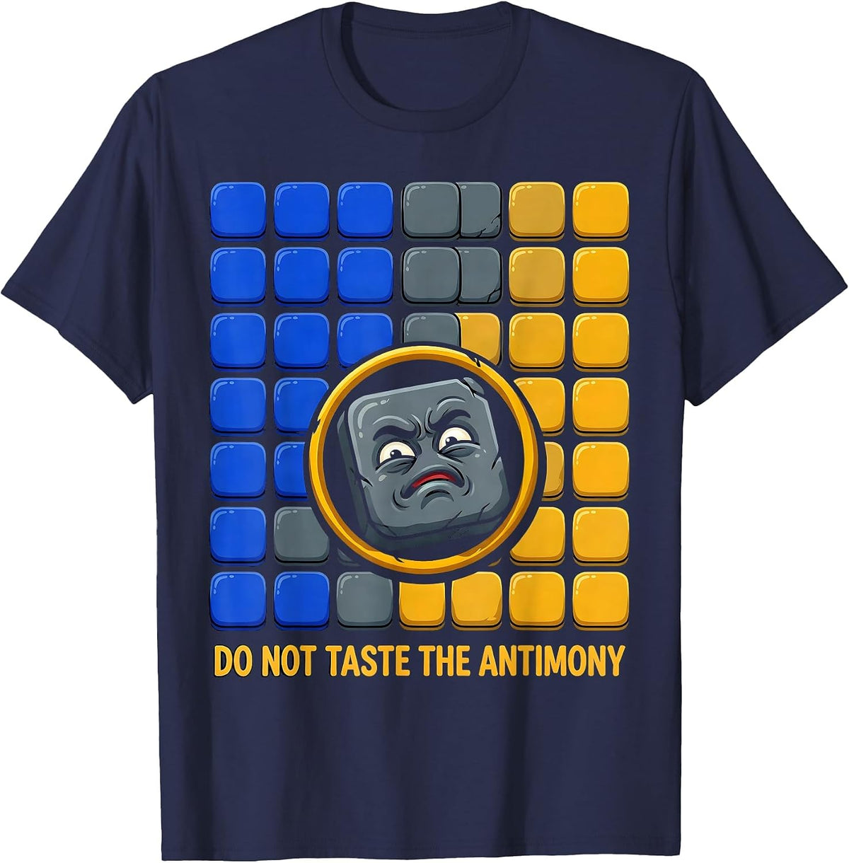 Men's Do Not Taste The Antimony Funny Periodic Table Chemistry T-Shirt - Navy Blue