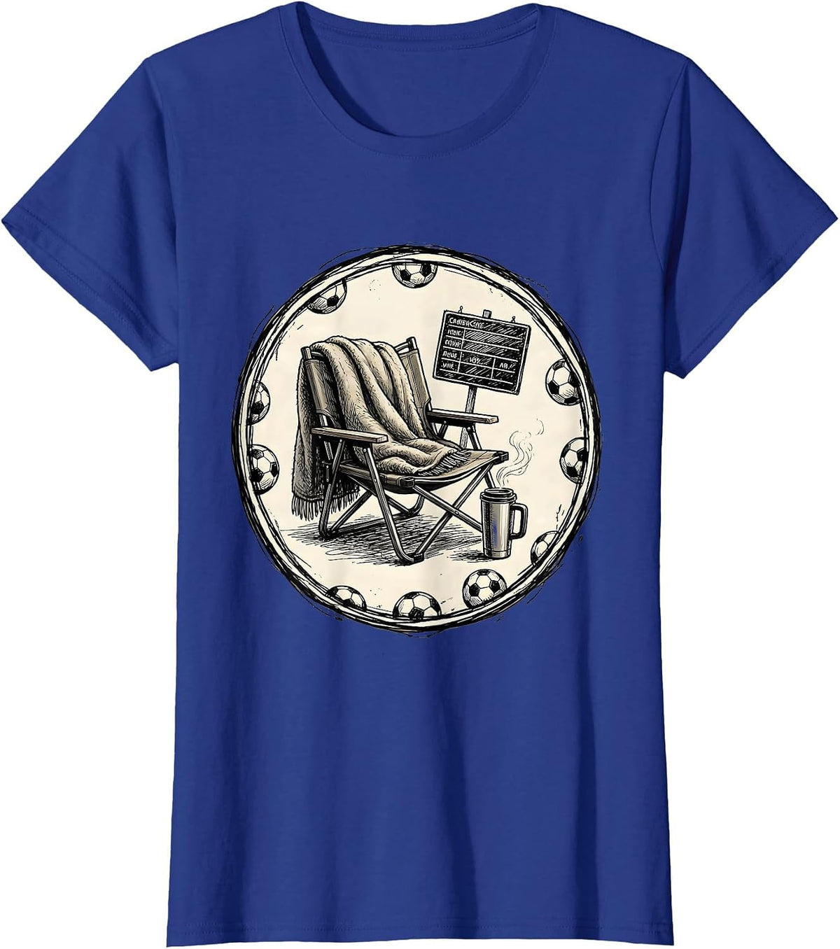 Women's Soccer Dad Sideline Scene Graphic T-Shirt - Royal Blue