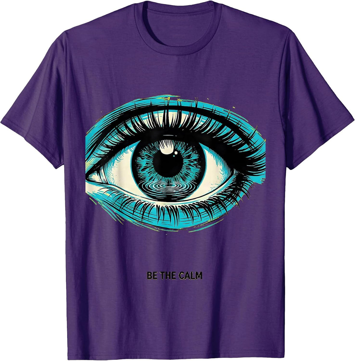 Men's Be the Calm Mindfulness Inspirational Design T-Shirt - Purple