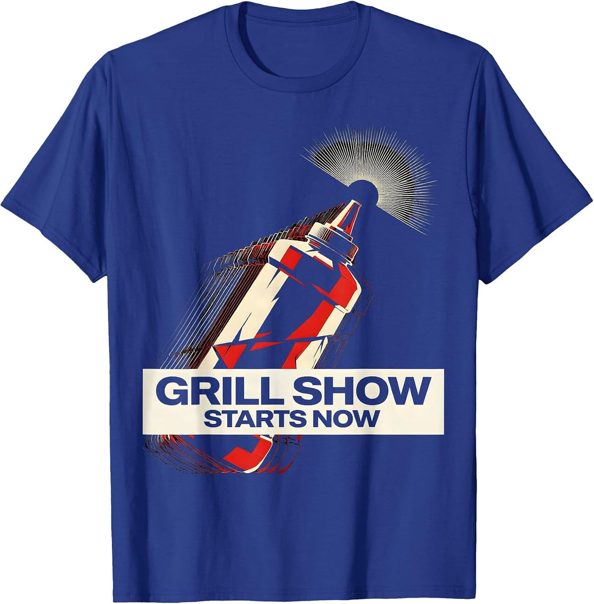 Grill Show Starts Now Futurist Dynamism Hibachi Chef T-Shirt - Royal Blue