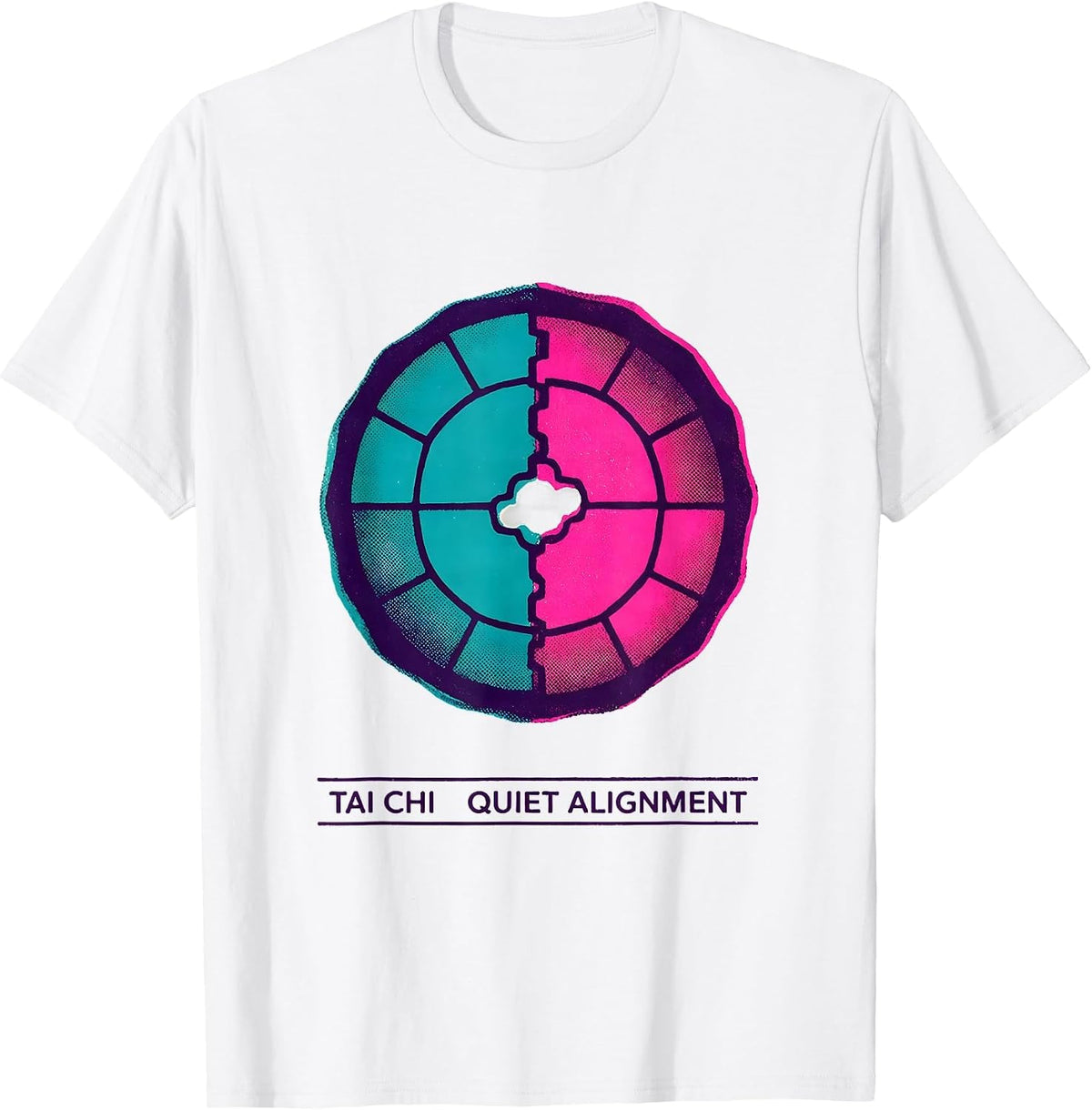 Men's Tai Chi Quiet Alignment Risograph Zen Martial Arts Gift T-Shirt - White