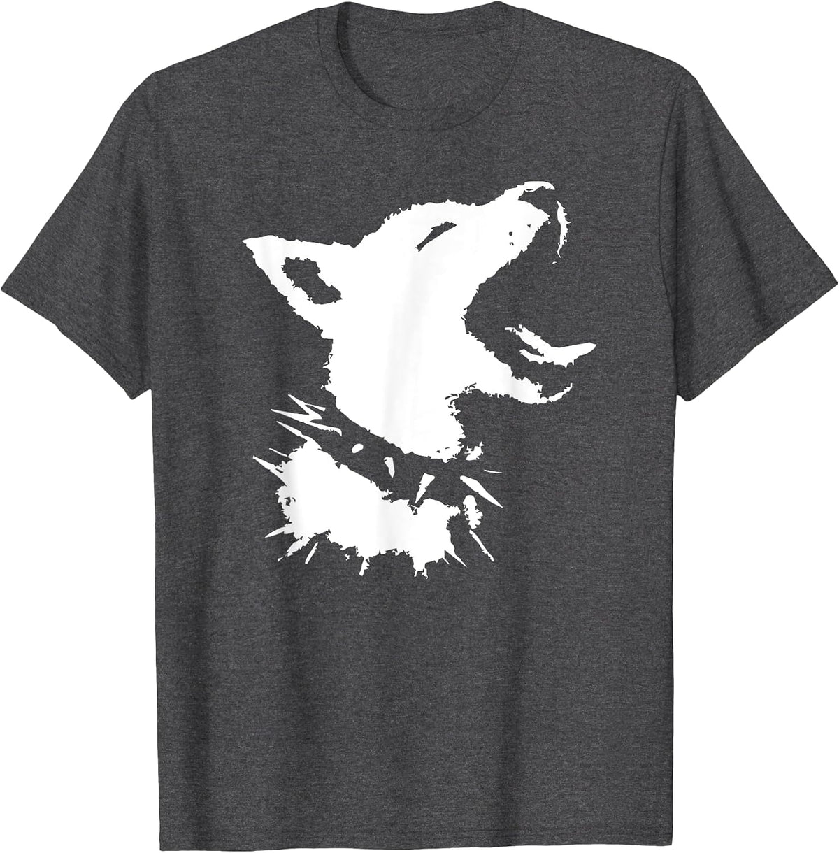 Dog Skull Punk Y2k Cute Creepy Puppy Goth Black Alt Gothic T-Shirt - Dark Heather Grey