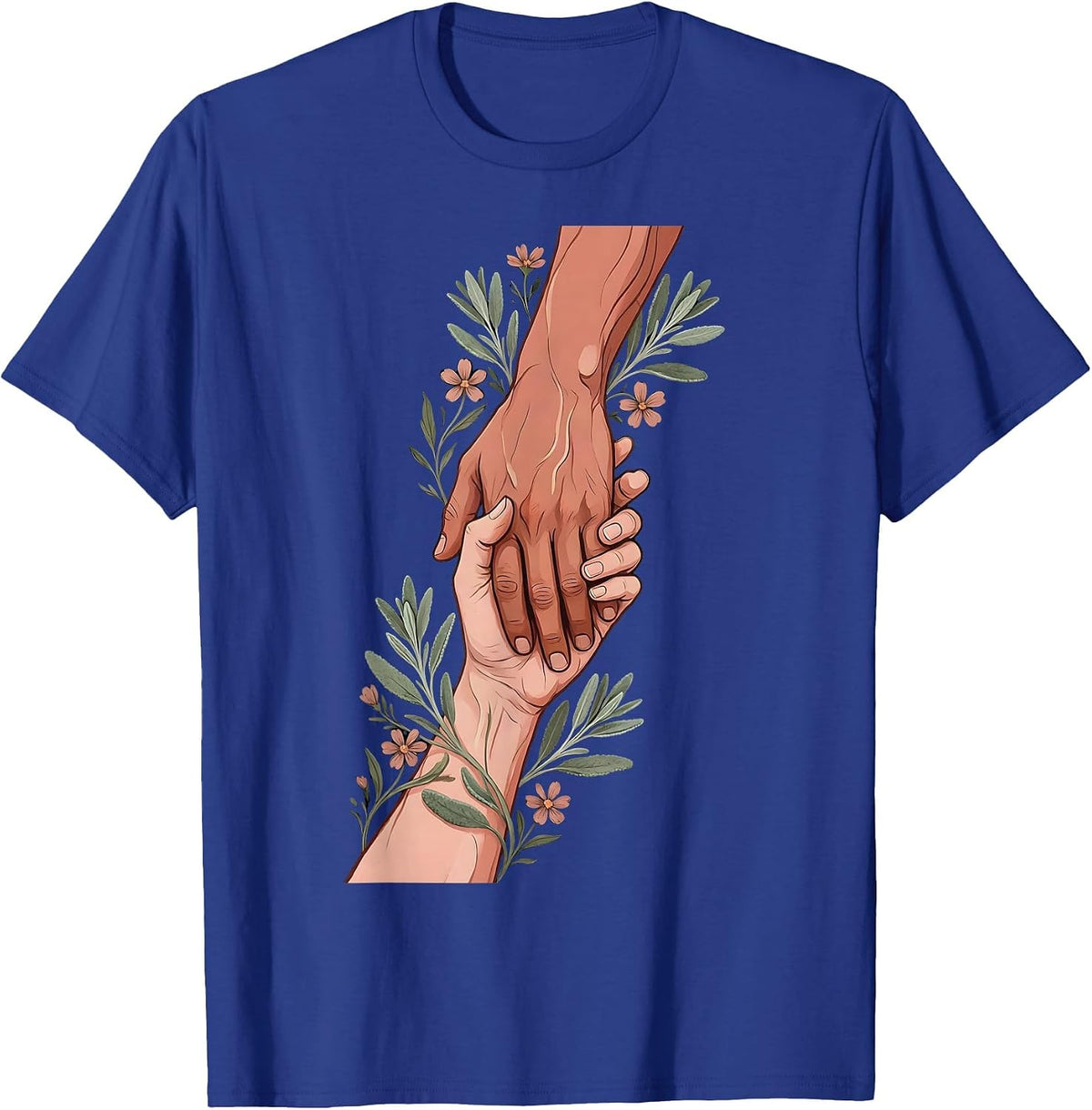 Men's Social Worker Helping Hand Graphic Design T-Shirt - Royal Blue
