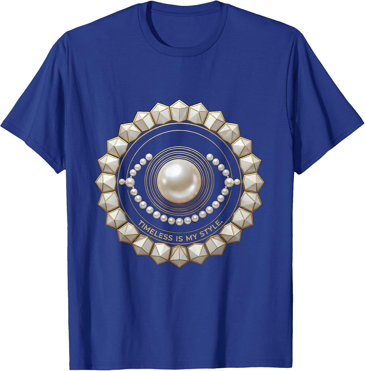 Men's Pearls Are Always Appropriate Timeless Style T-Shirt - Royal Blue