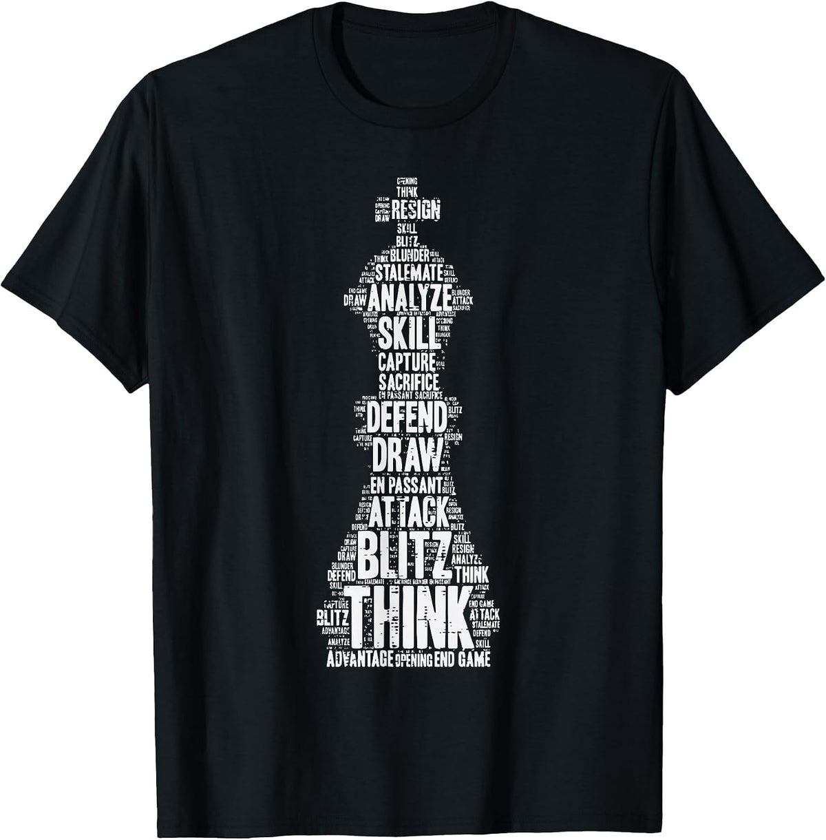 Chess Words King Cool Player Master Men Women Children Youth T-Shirt - Black