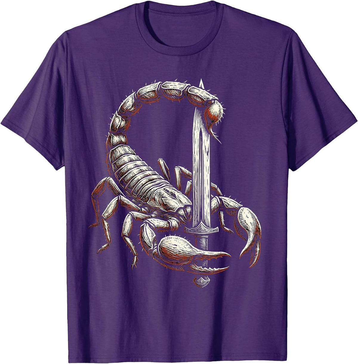 Scorpion Dagger Heavy Metal Graphic Design T-Shirt - Purple