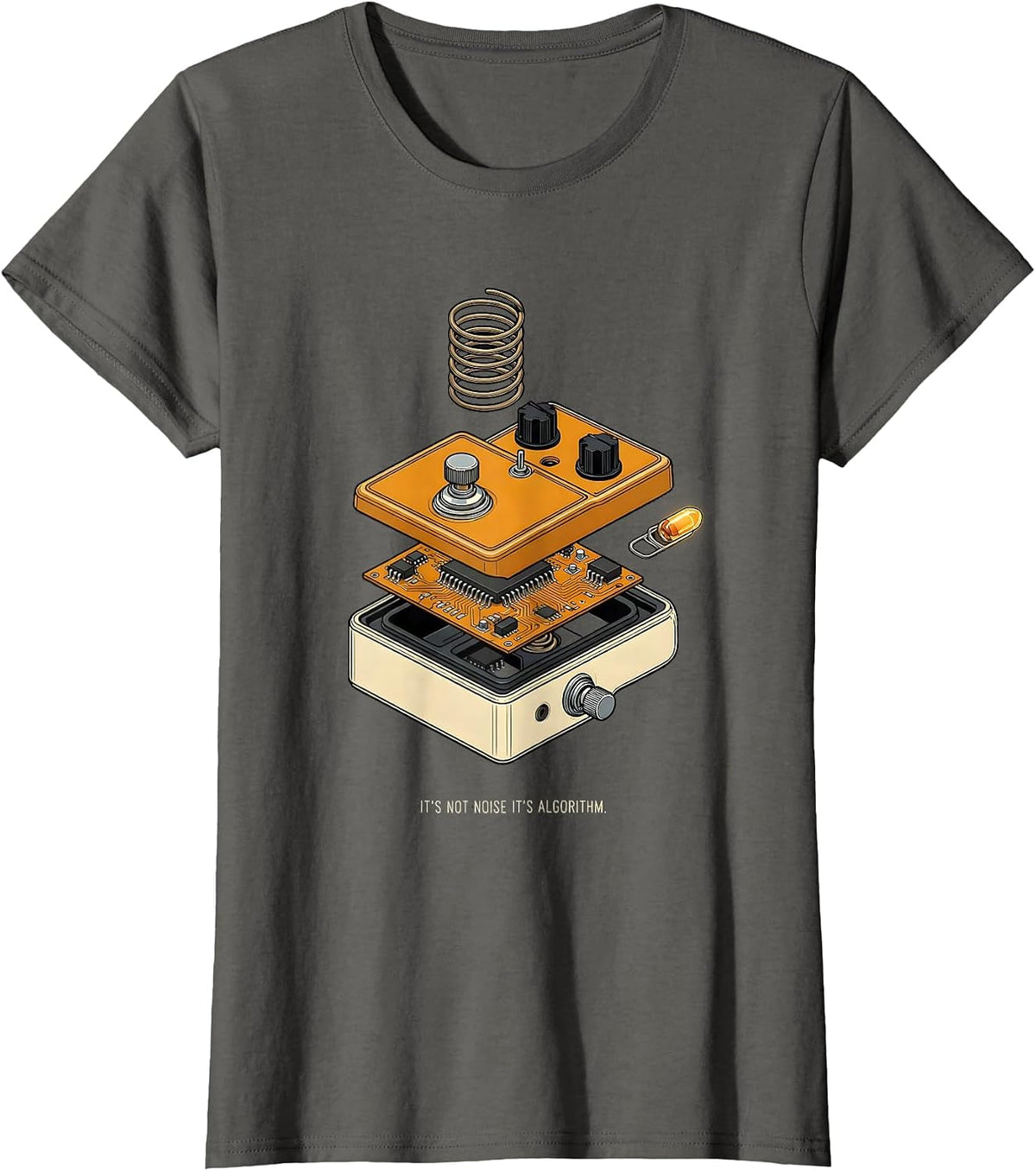 Women's Its Not Noise Its Algorithm Funny Heavy Metal Metalhead T-Shirt - Asphalt Grey
