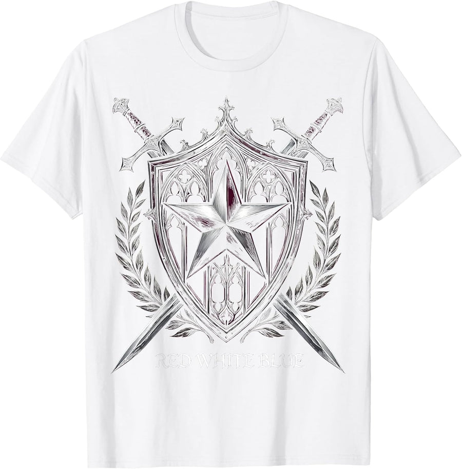 Red White Blue Memorial Day Men's Patriotic Design T-Shirt - White