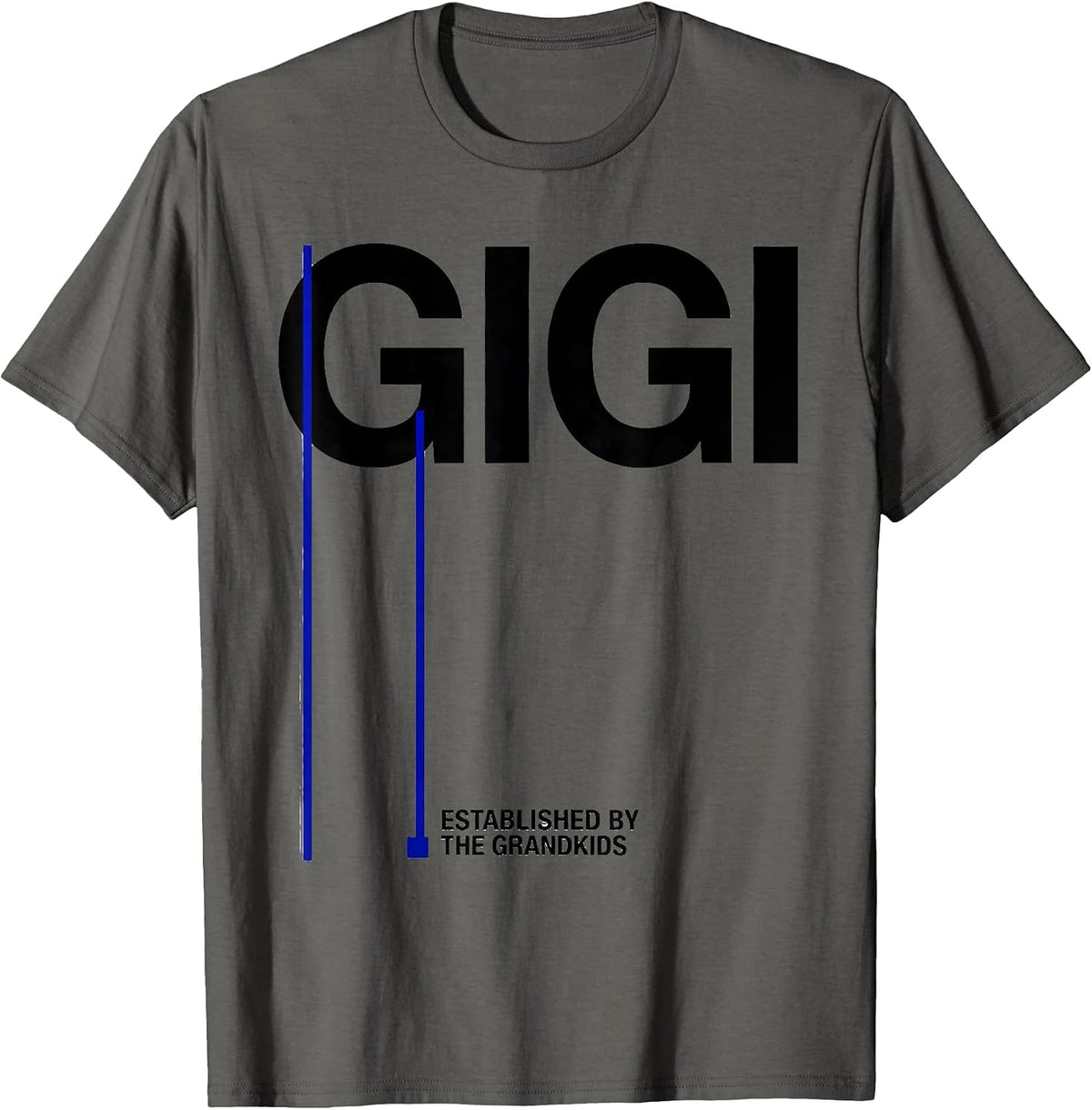 Gigi Established By The Grandkids Funny Grandma Gift T-Shirt - Asphalt Grey