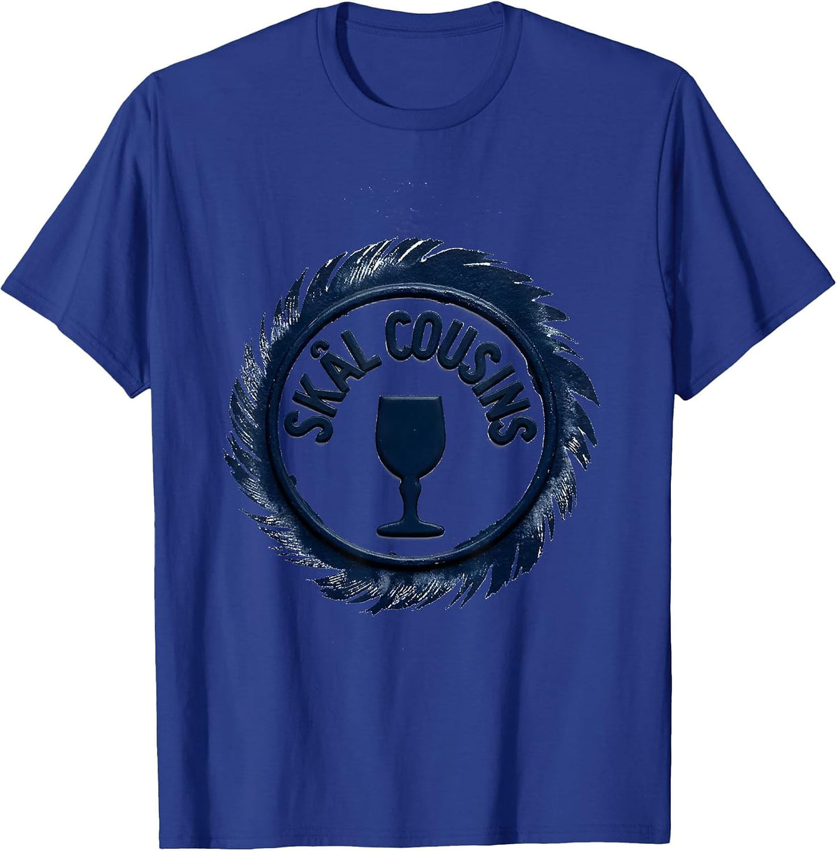 Skål Cousins Rubber Stamp Irish Nordic Viking Heritage Pride T-Shirt - Royal Blue