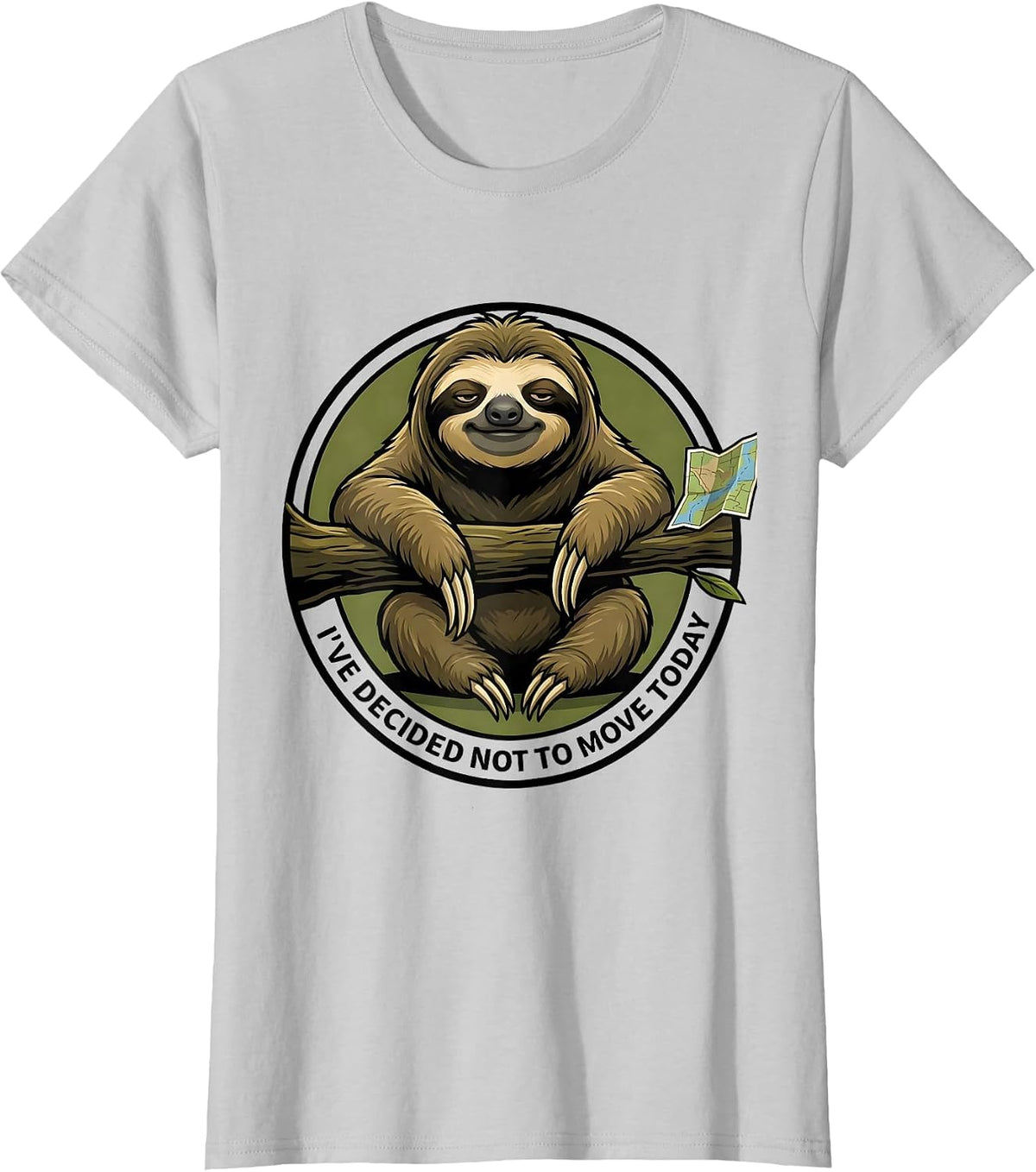 I've Decided Not To Move Today Funny Sloth Lover Lazy Humor T-Shirt - Silver Grey