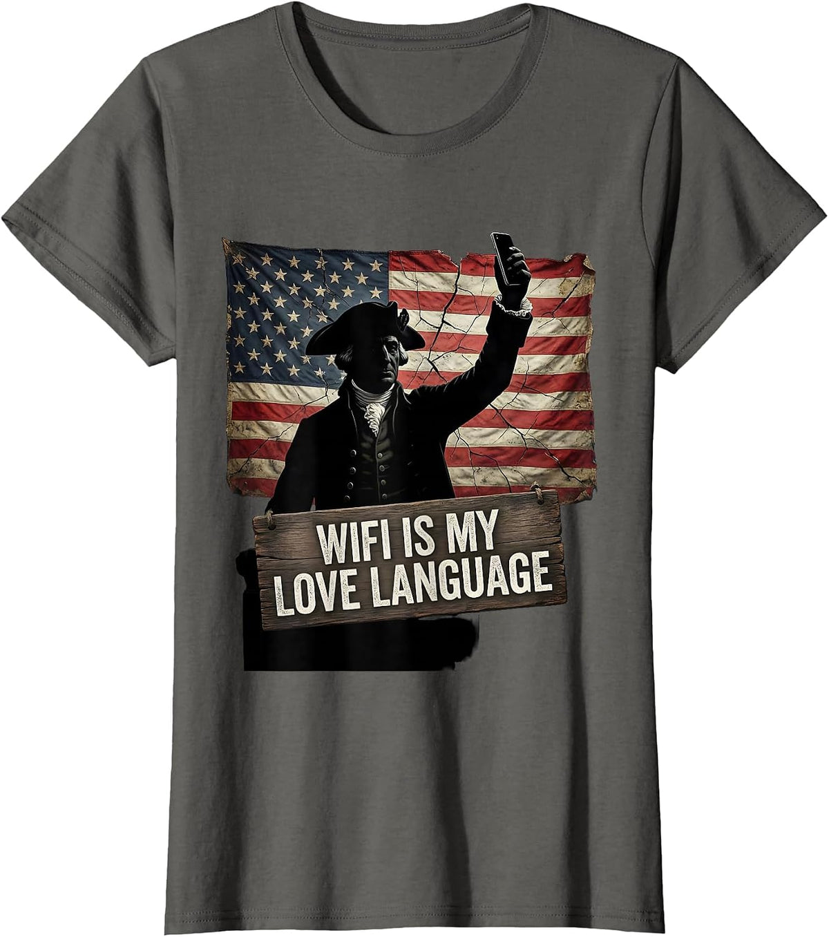 Women's WiFi Is My Love Language Funny Tech Design T-Shirt - Asphalt Grey