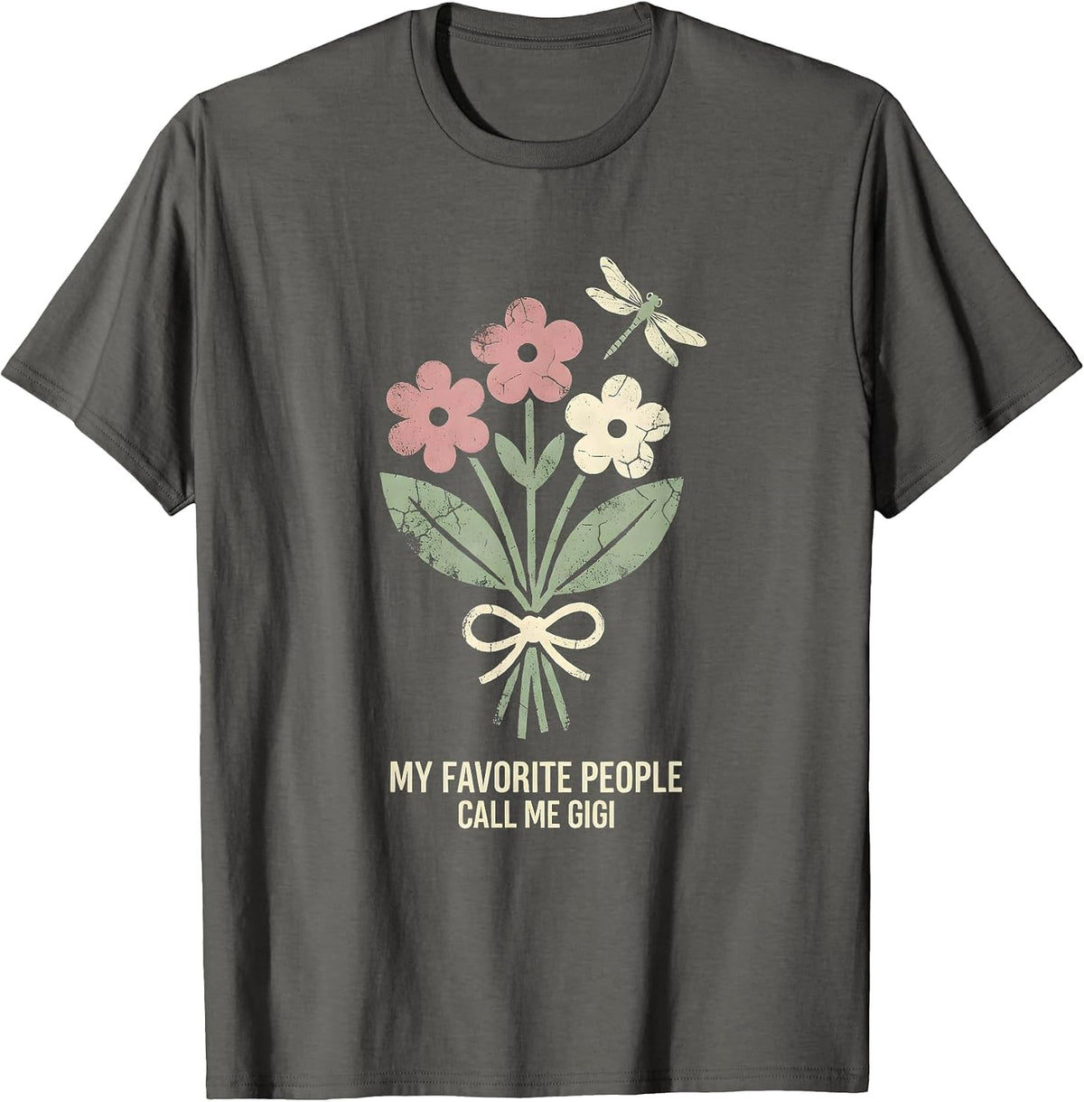 Men's My Favorite People Call Me Gigi Floral Boho Grandma Gift T-Shirt - Asphalt Grey