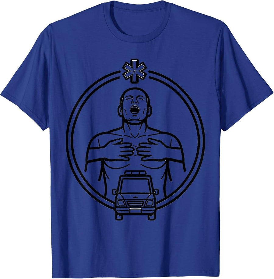EMS Practice Torso Funny EMT Paramedic Gag T-Shirt - Royal Blue