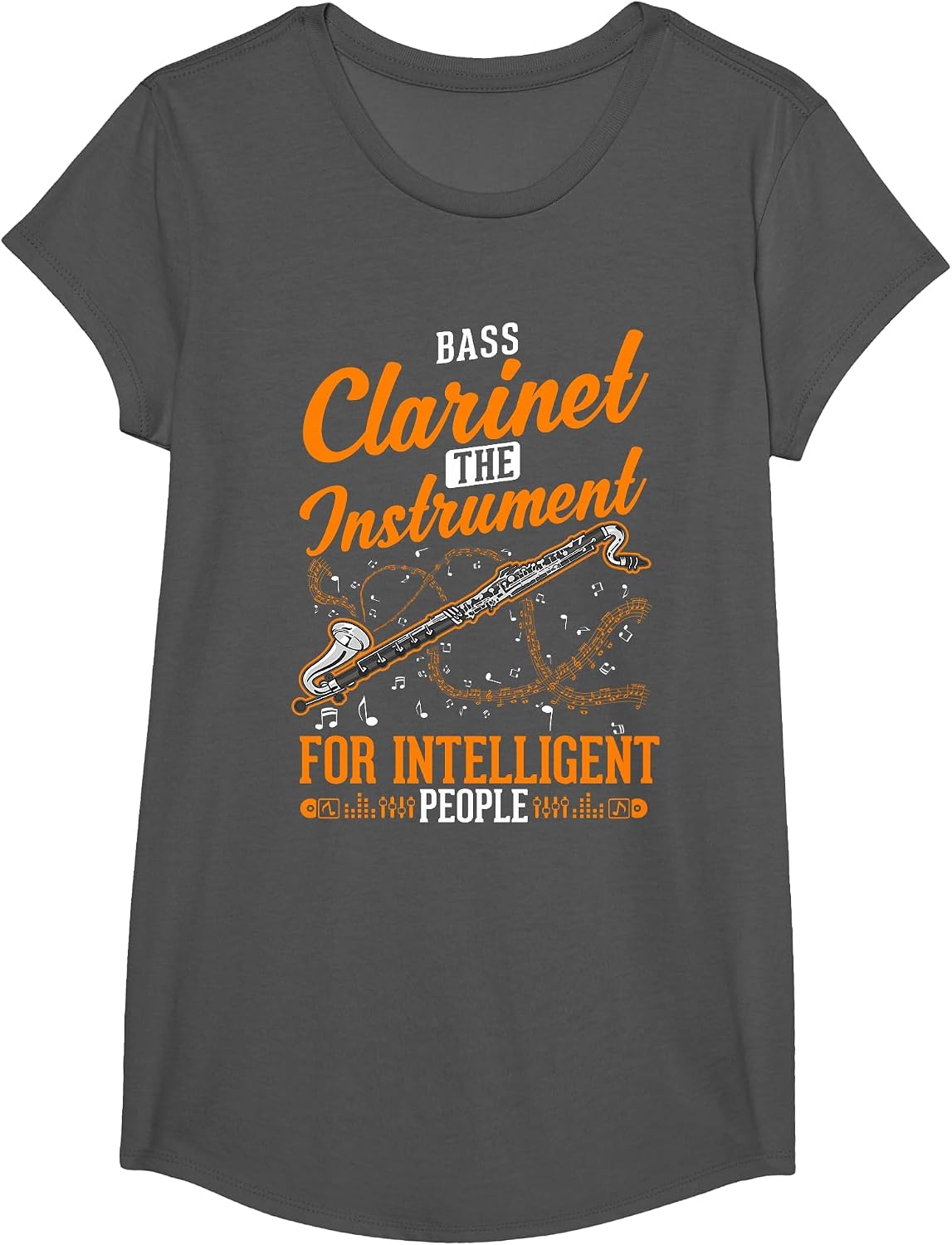 Bass Clarinet Instrument for Intelligent People T-Shirt - Girls Asphalt Grey