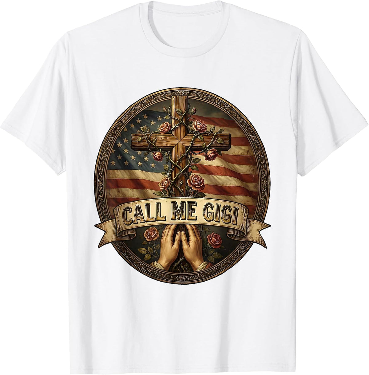 Men's Call Me Gigi Grandma Name Design T-Shirt - White