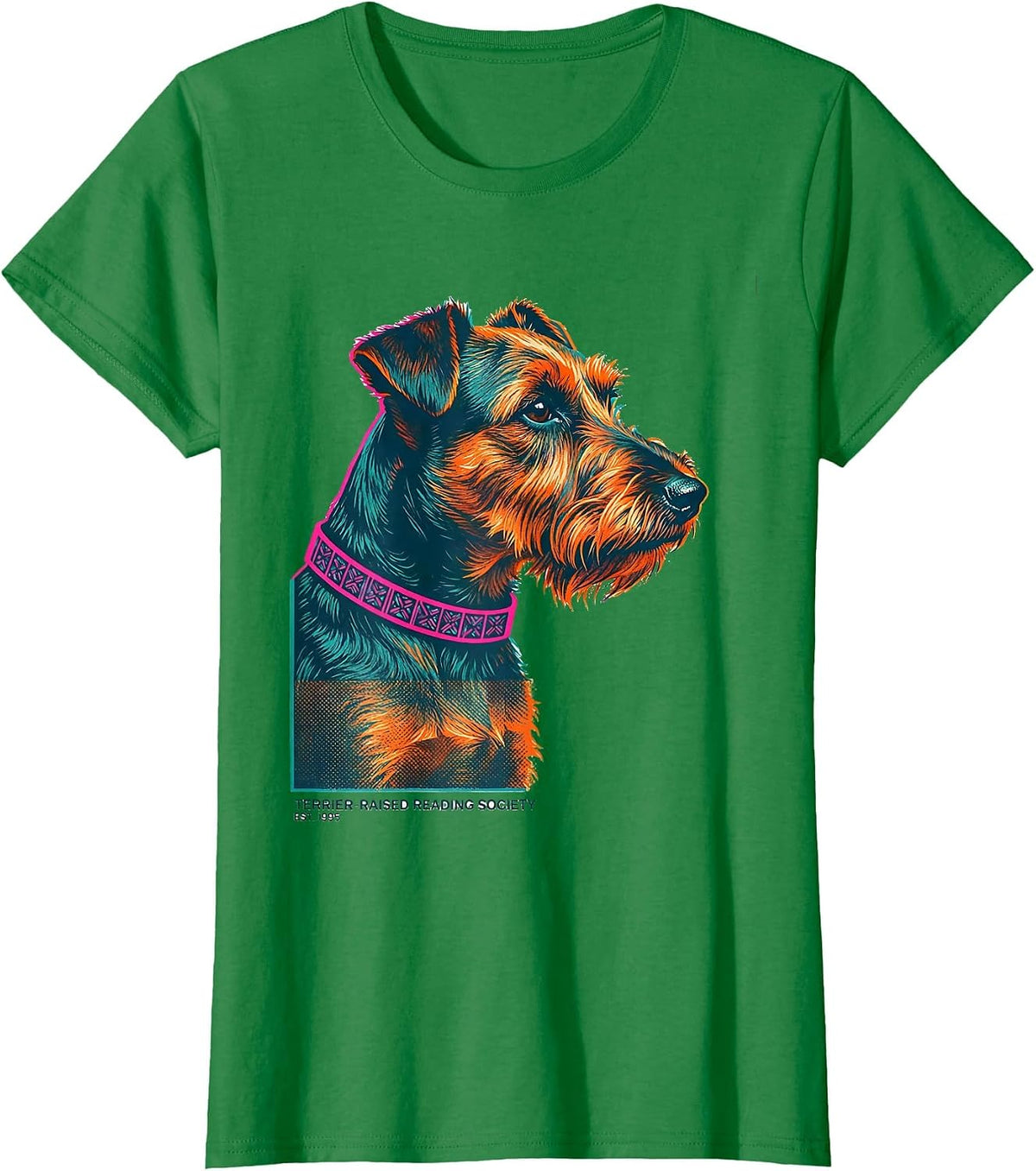Terrier-Raised Reading Society Est. 1995 Vintage T-Shirt - Kelly Green