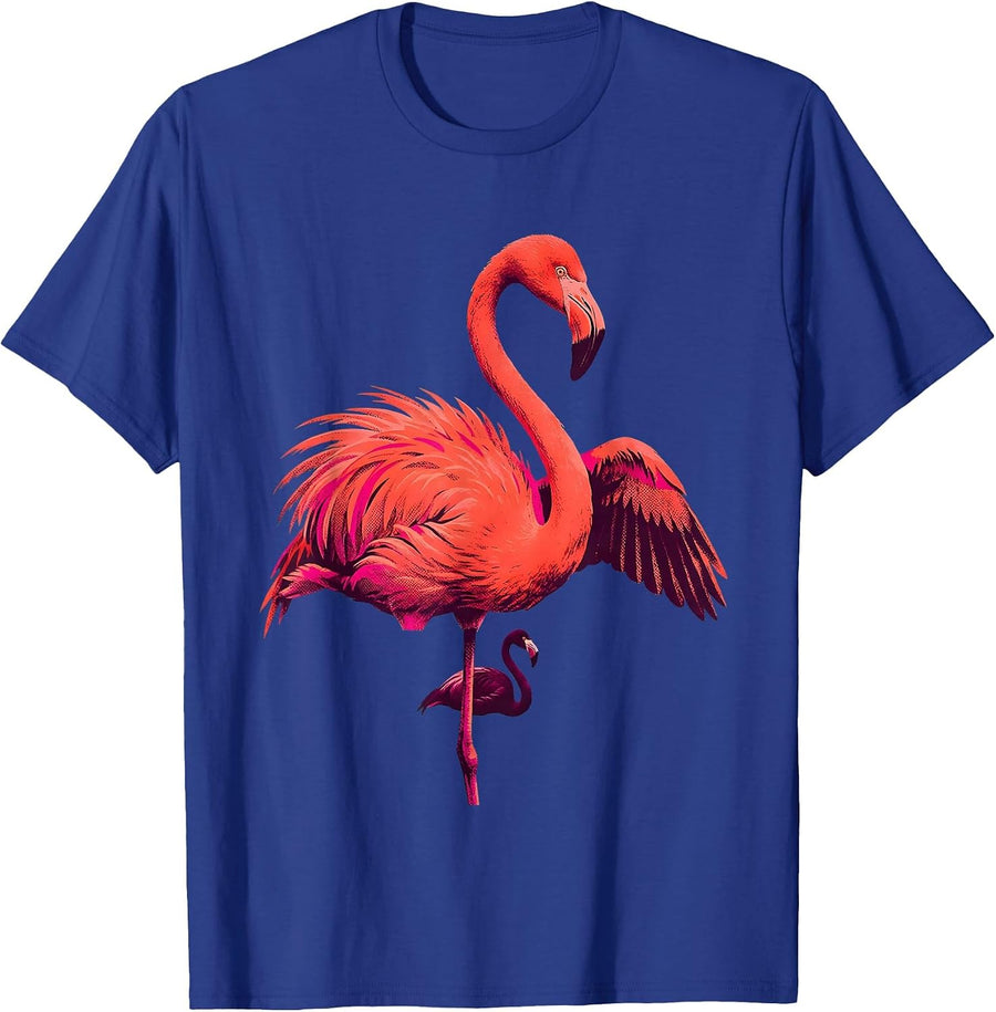 Oversized Flamingo Funny Animal Humor Bird Lover T-Shirt - Royal Blue
