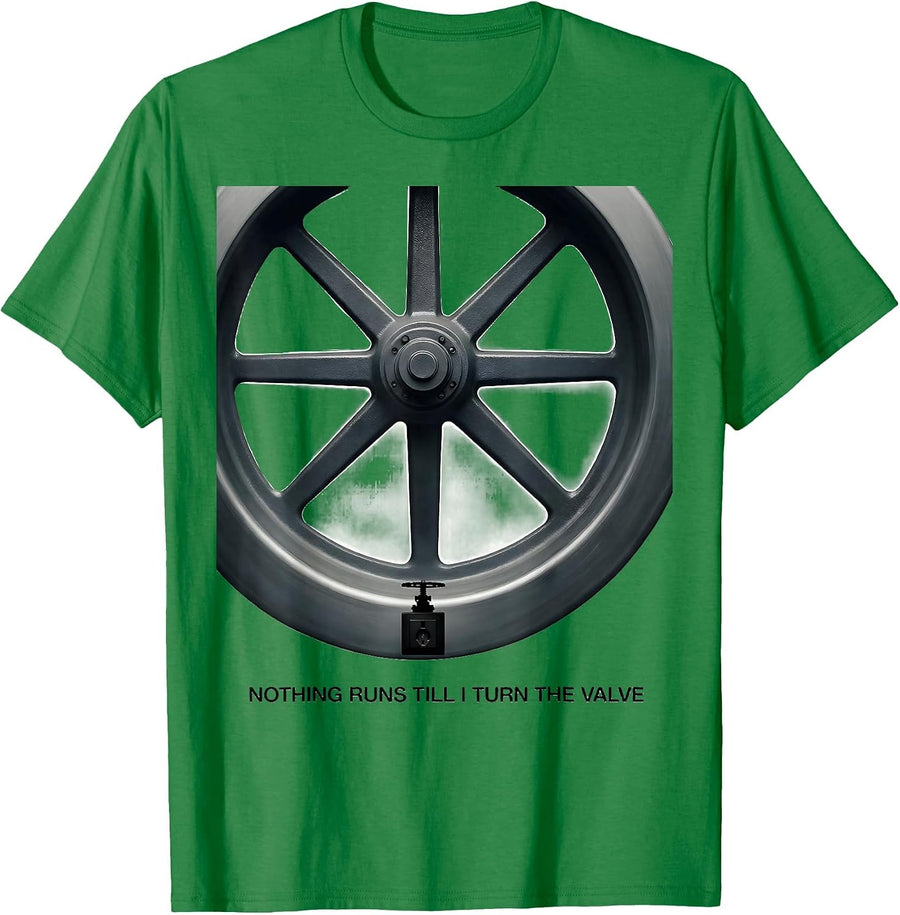 Men's Nothing Runs Till I Turn The Valve Funny Plumber Occupation T-Shirt - Kelly Green