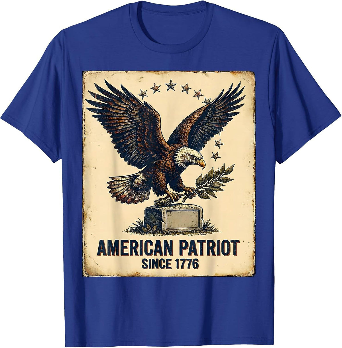 Men's American Patriot Since 1776 Vintage Patriotic T-Shirt - Royal Blue