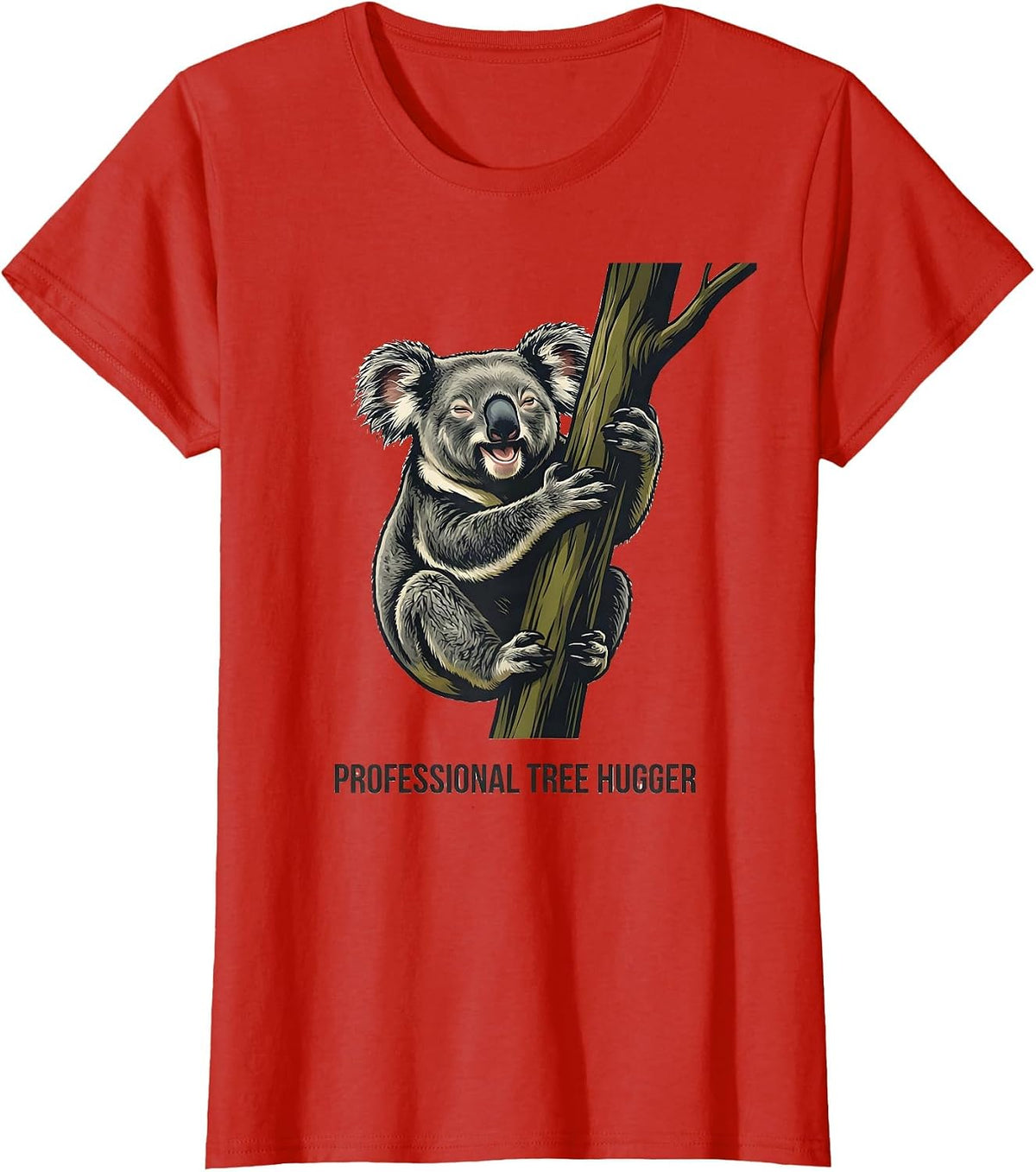 Professional Tree Hugger Funny Koala Lover Animal Humor T-Shirt - Red