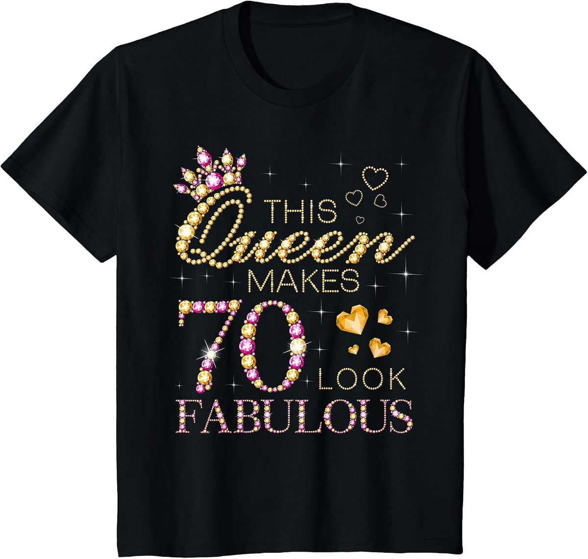 This Queen Makes 70 Look Fabulous 70th Birthday Queen B-Day T-Shirt - Black